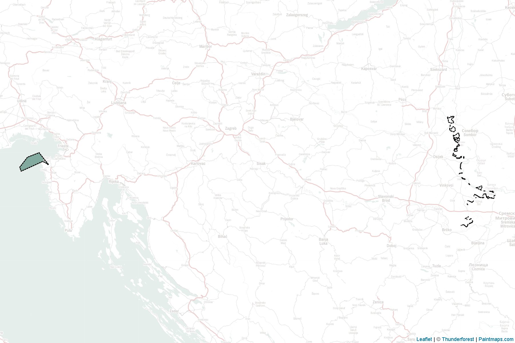 Disputed areas of Croatia (Hırvatistan) Haritası Örnekleri-2