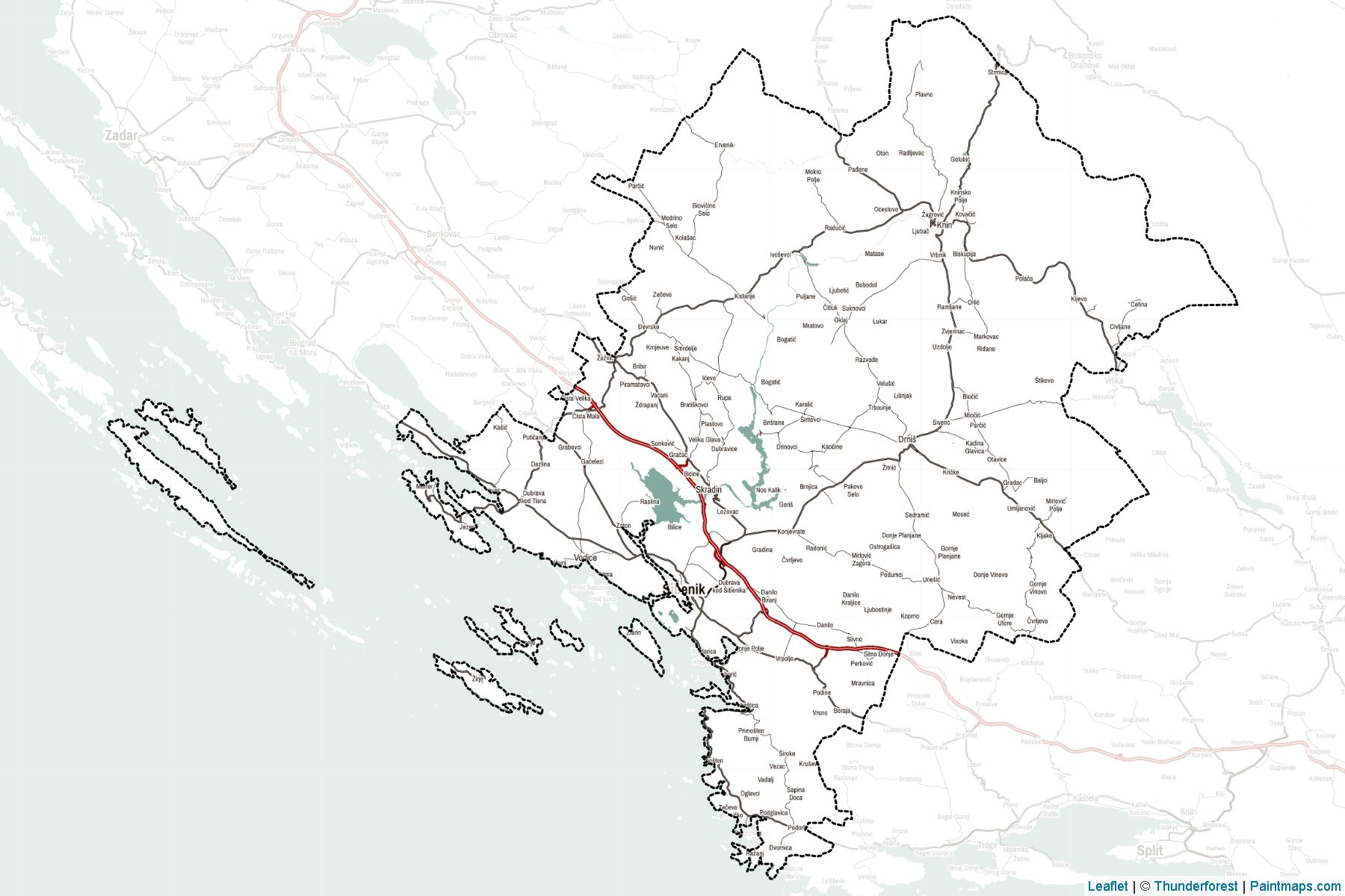 Šibenik-Knin (Hırvatistan) Haritası Örnekleri-2