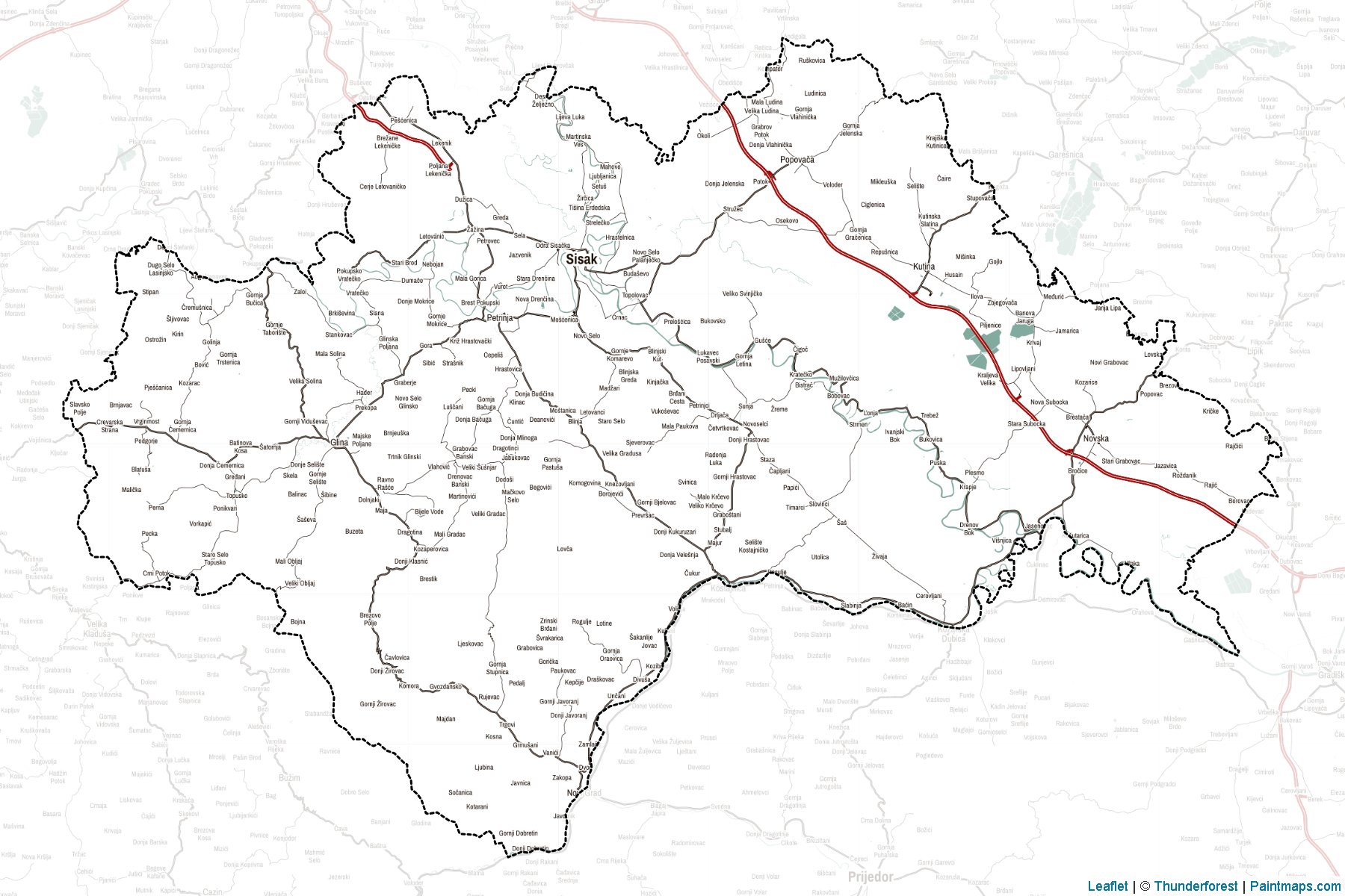 Sisacko-moslavacka (Croatia) Map Cropping Samples-2