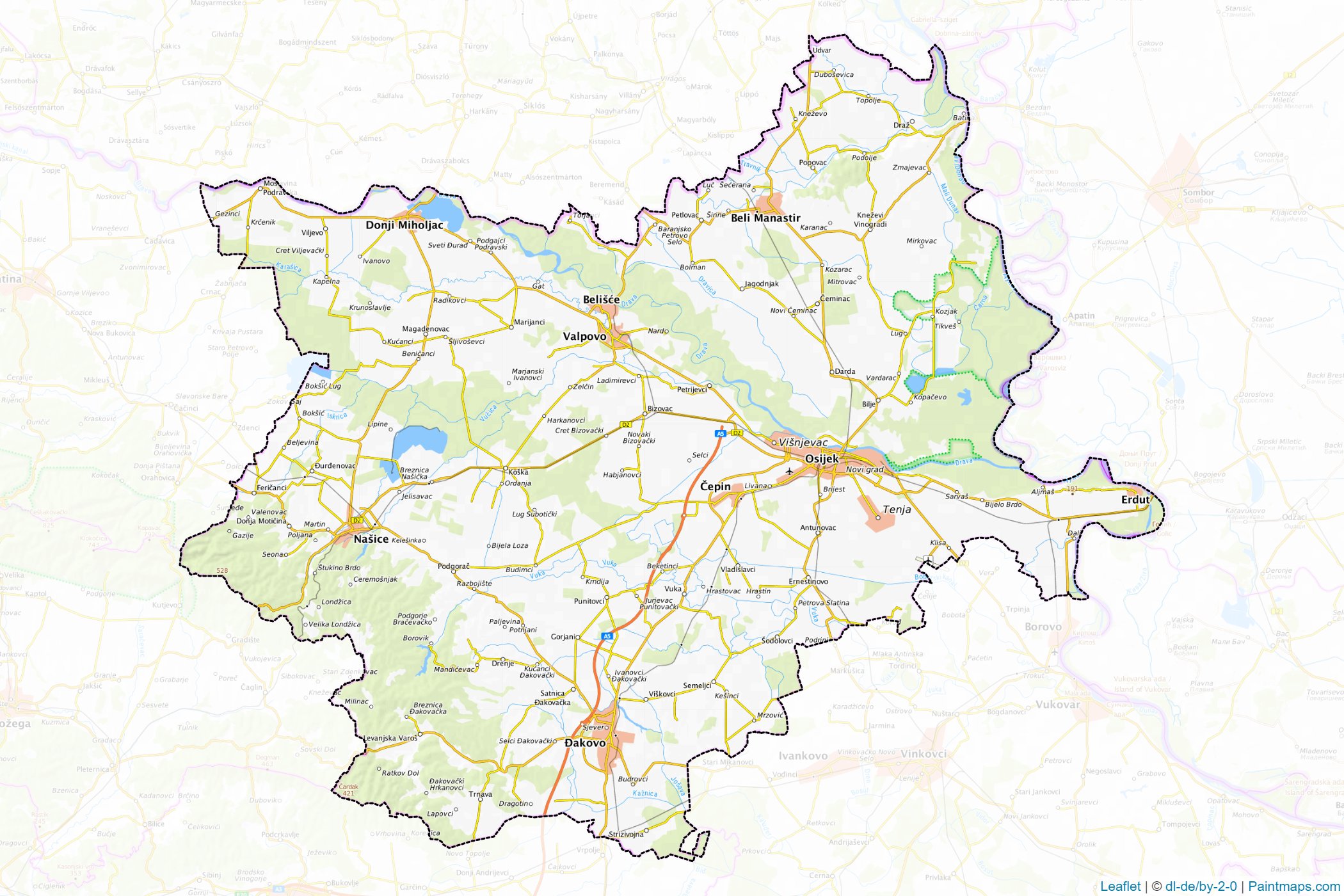 Osijek-Baranya (Hırvatistan) Haritası Örnekleri-1