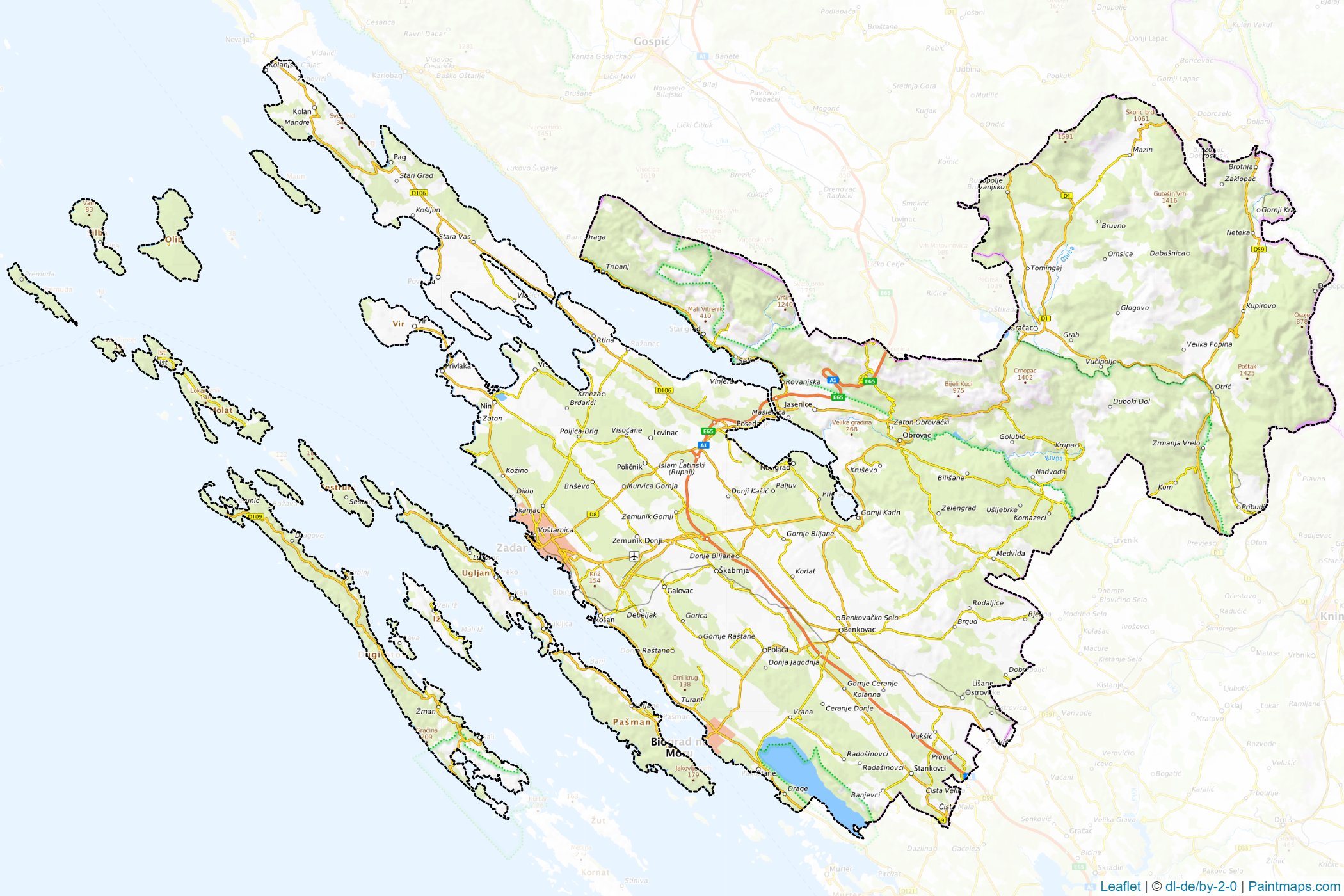 Zadarska (Croatia) Map Cropping Samples-1