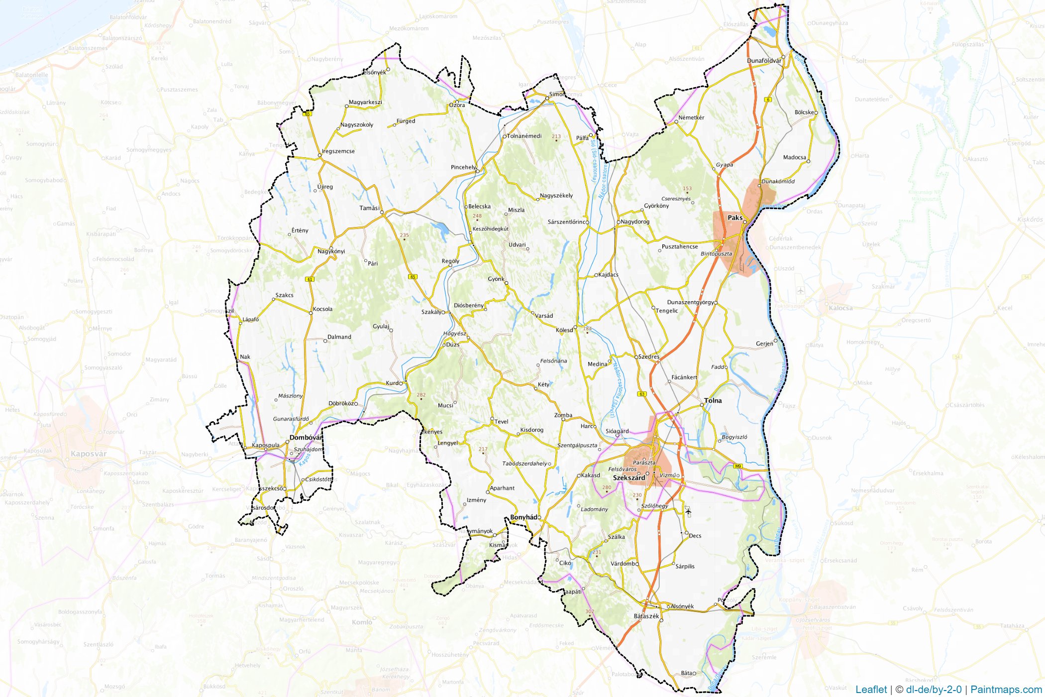 Tolna (Southern Transdanubia) Map Cropping Samples-1