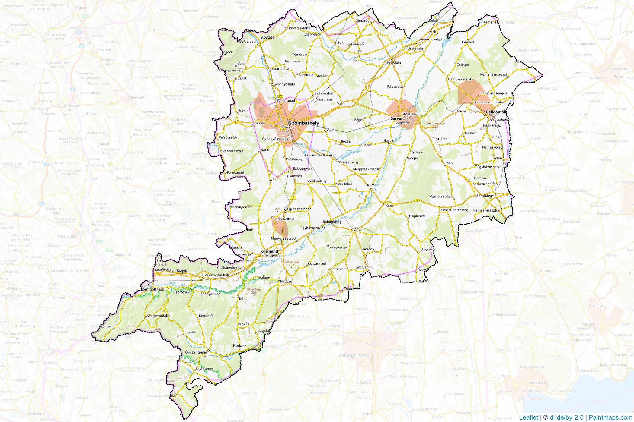 Vas (Western Transdanubia) Map Cropping Samples-1