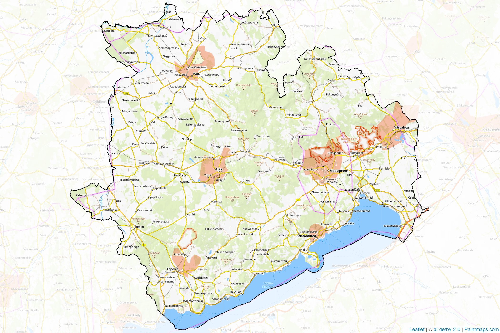 Veszprém (Central Transdanubia) Map Cropping Samples-1