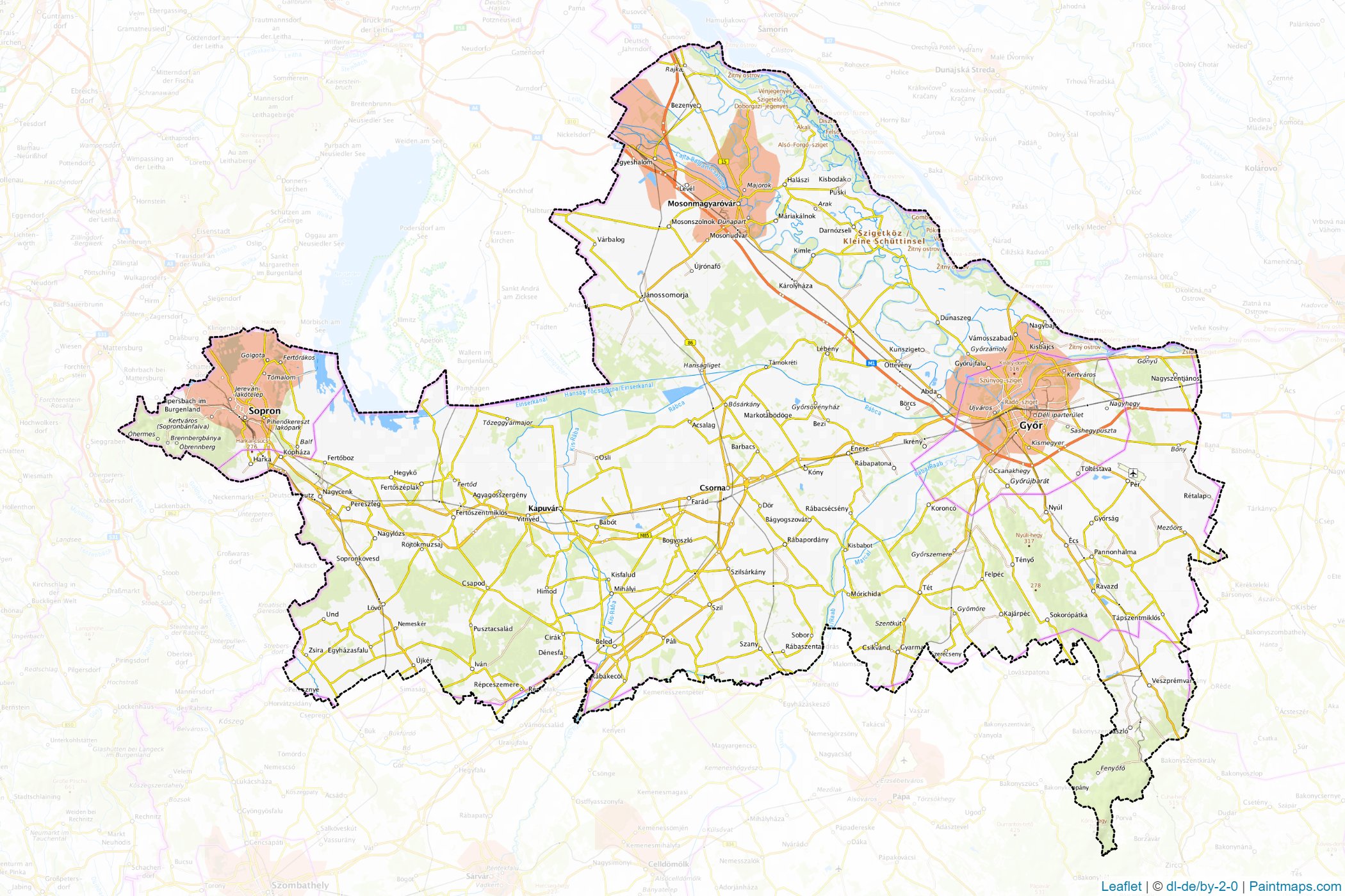 Gyor-Moson-Sopron (Western Transdanubia) Map Cropping Samples-1