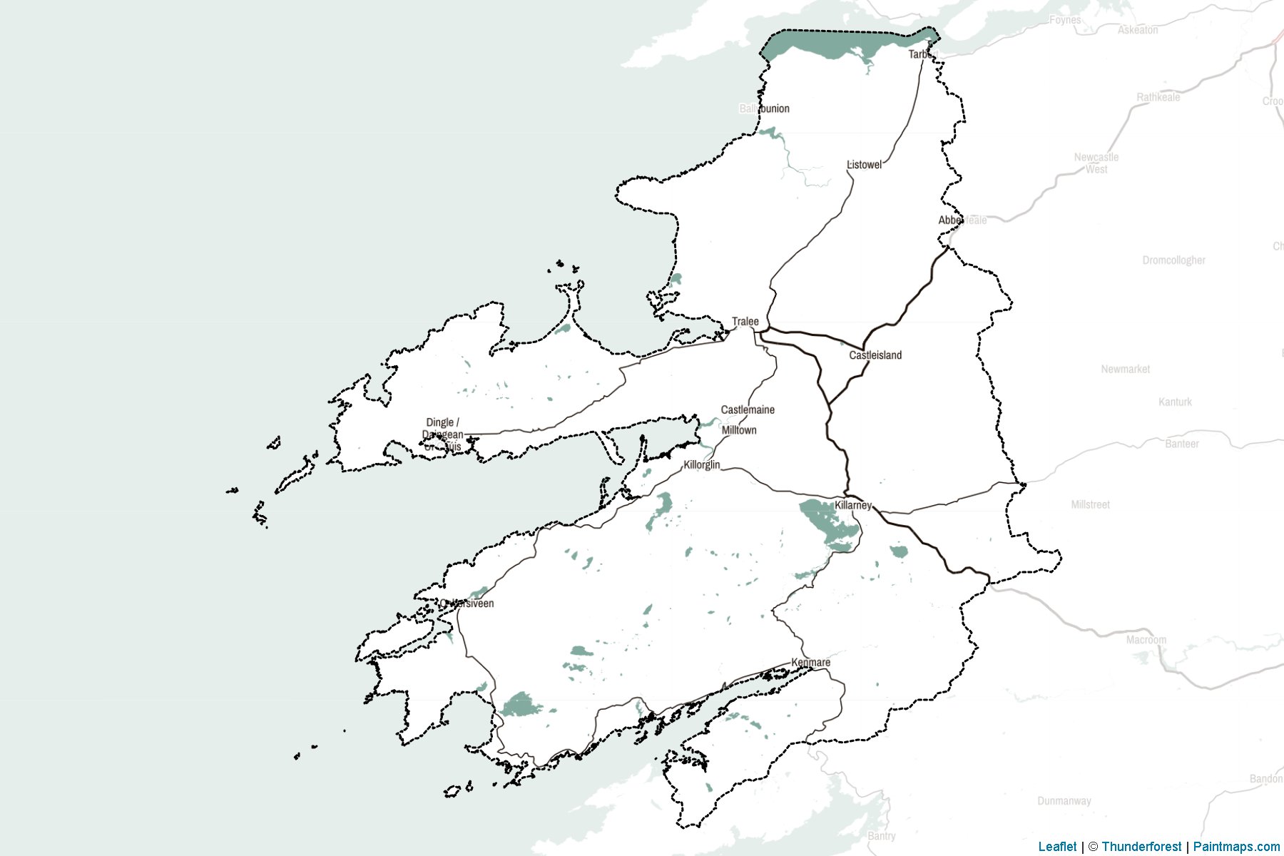 Muestras de recorte de mapas Kerry (Irlanda)-2