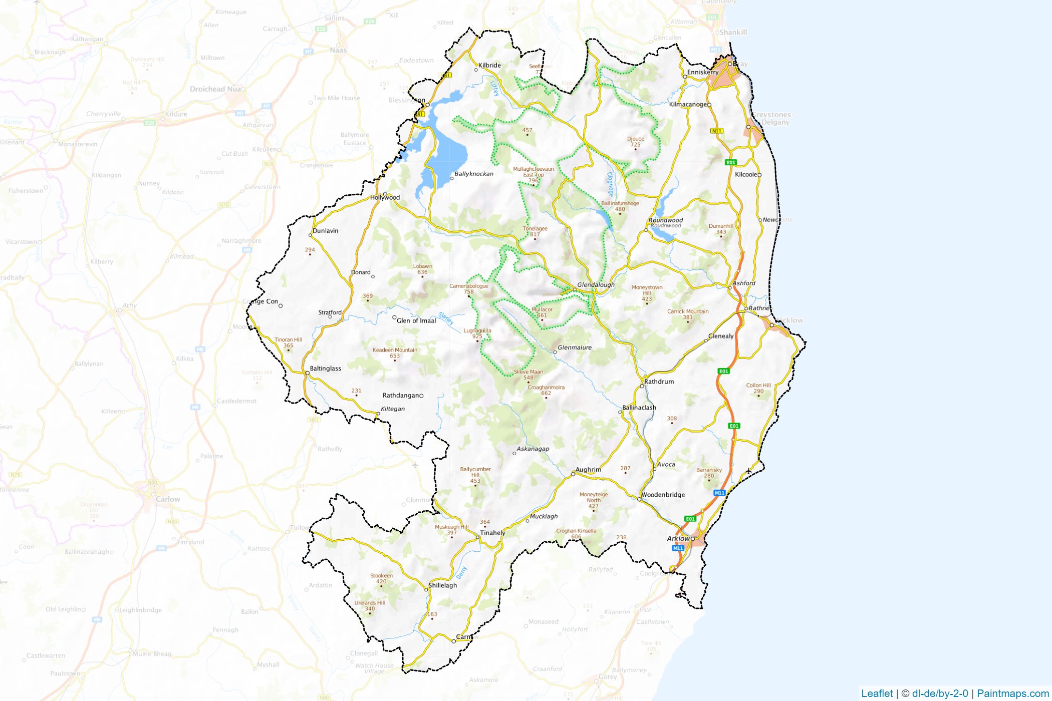 County Wicklow (İrlanda (ada)) Haritası Örnekleri-1