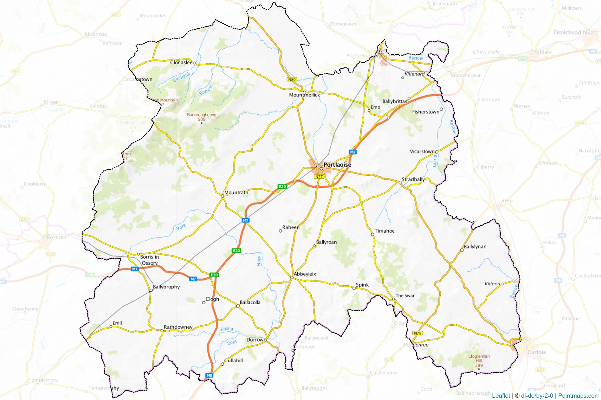 Laois (Ireland) Map Cropping Samples-1