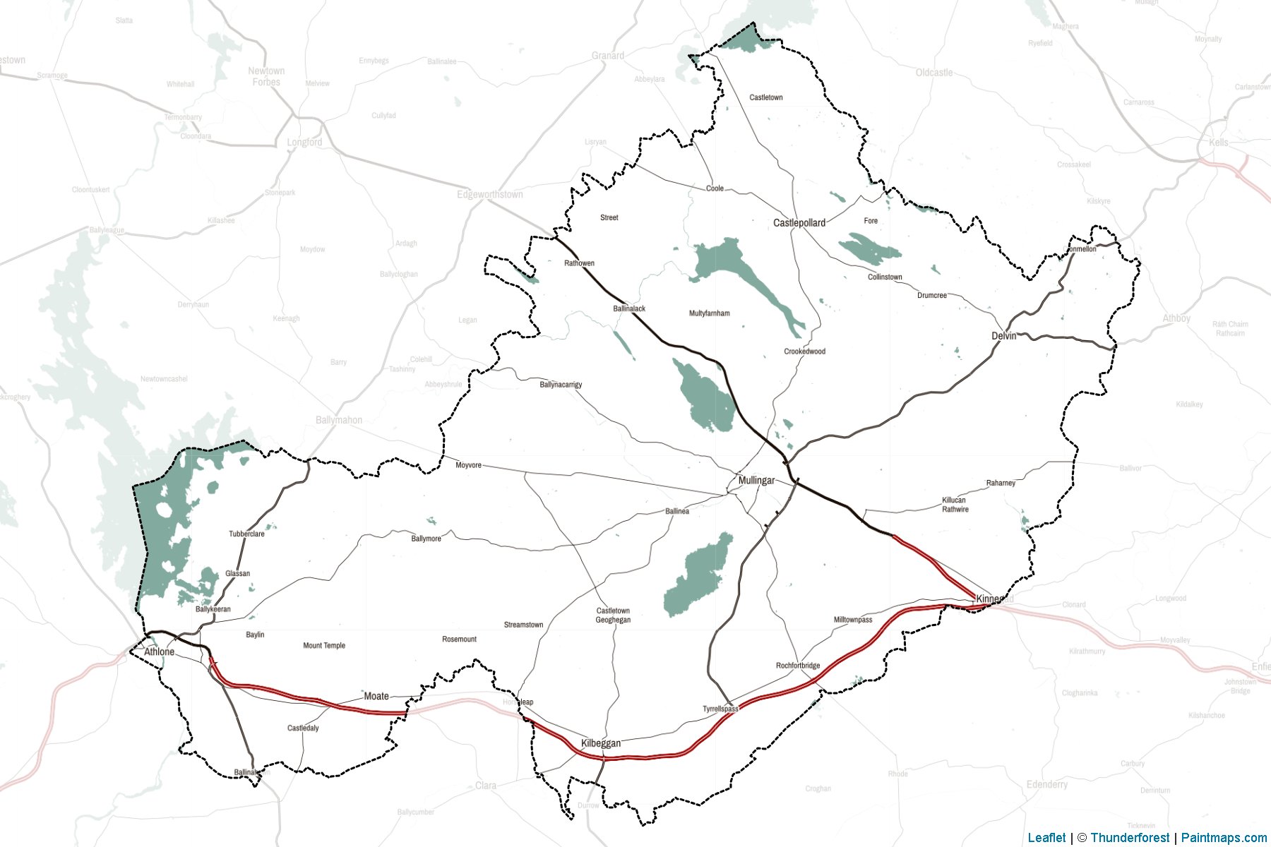 County Westmeath (İrlanda (ada)) Haritası Örnekleri-2