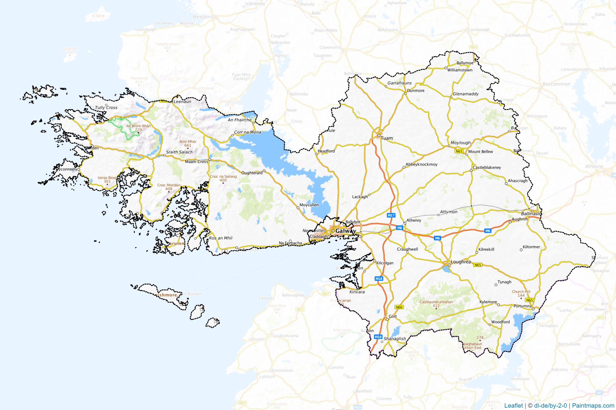 Muestras de recorte de mapas Galway (Irlanda)-1