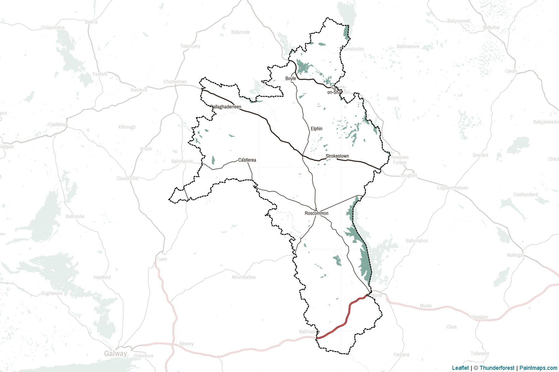 Muestras de recorte de mapas Roscommon (Irlanda)-2