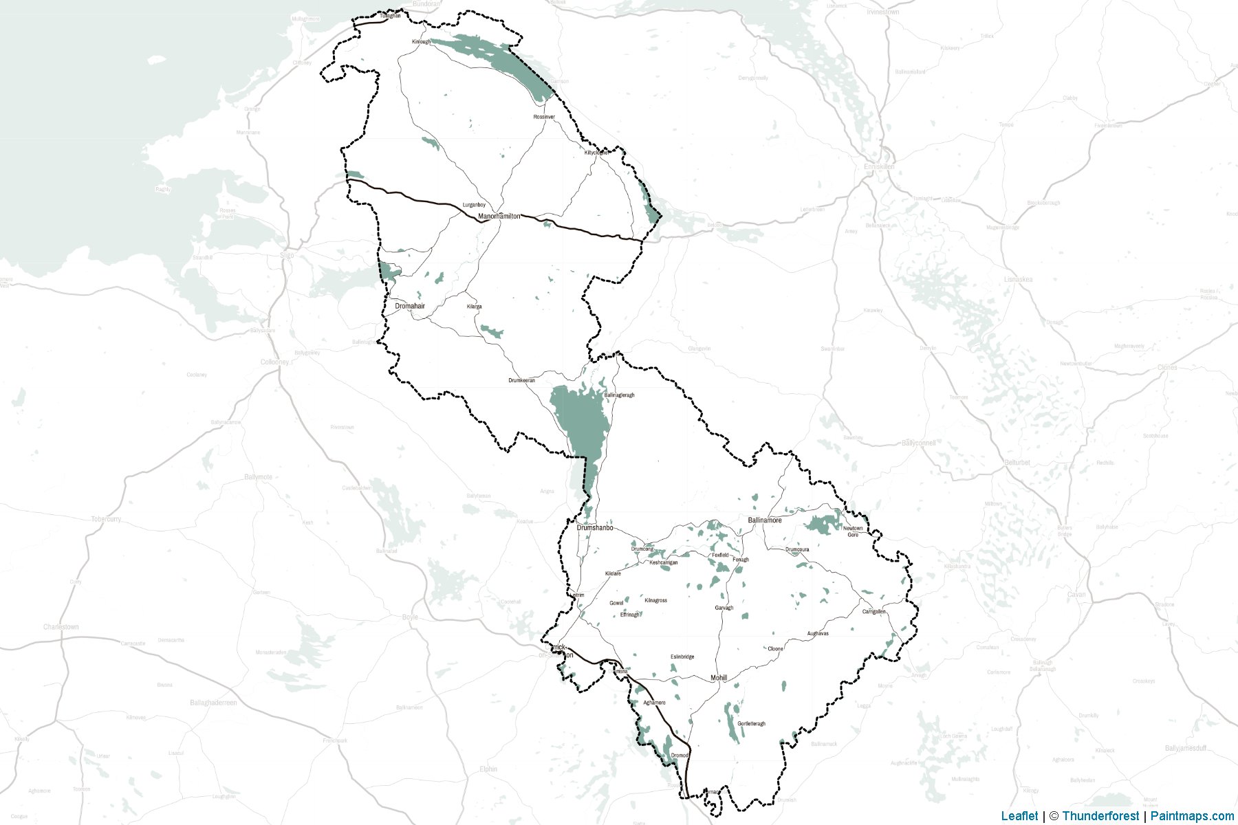 Muestras de recorte de mapas Leitrim (Irlanda)-2