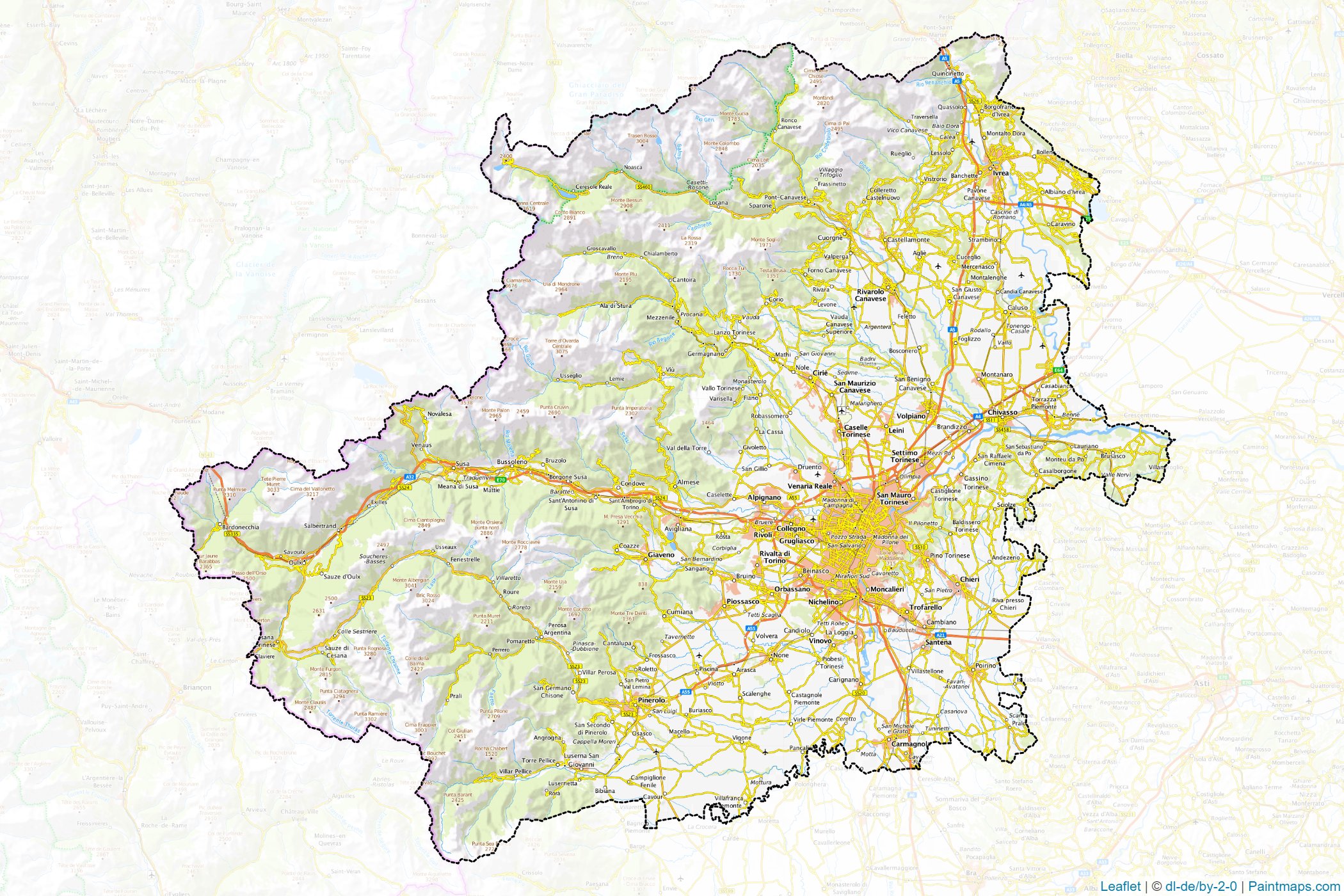 Turin (Piedmont) Map Cropping Samples-1