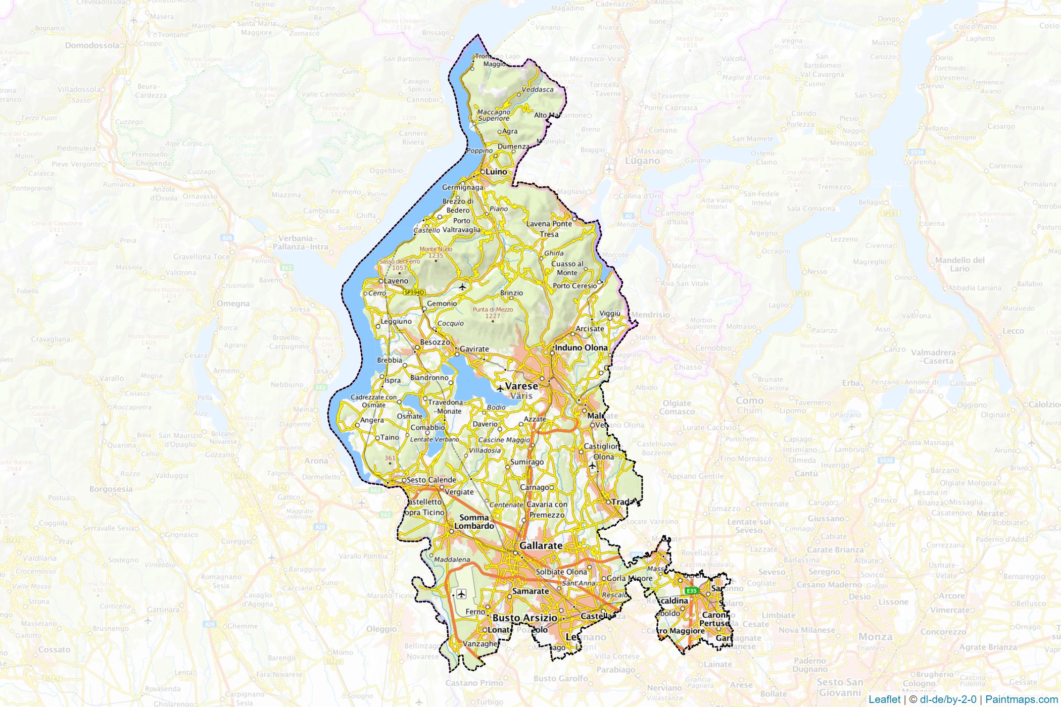 Varese (Lombardy) Map Cropping Samples-1