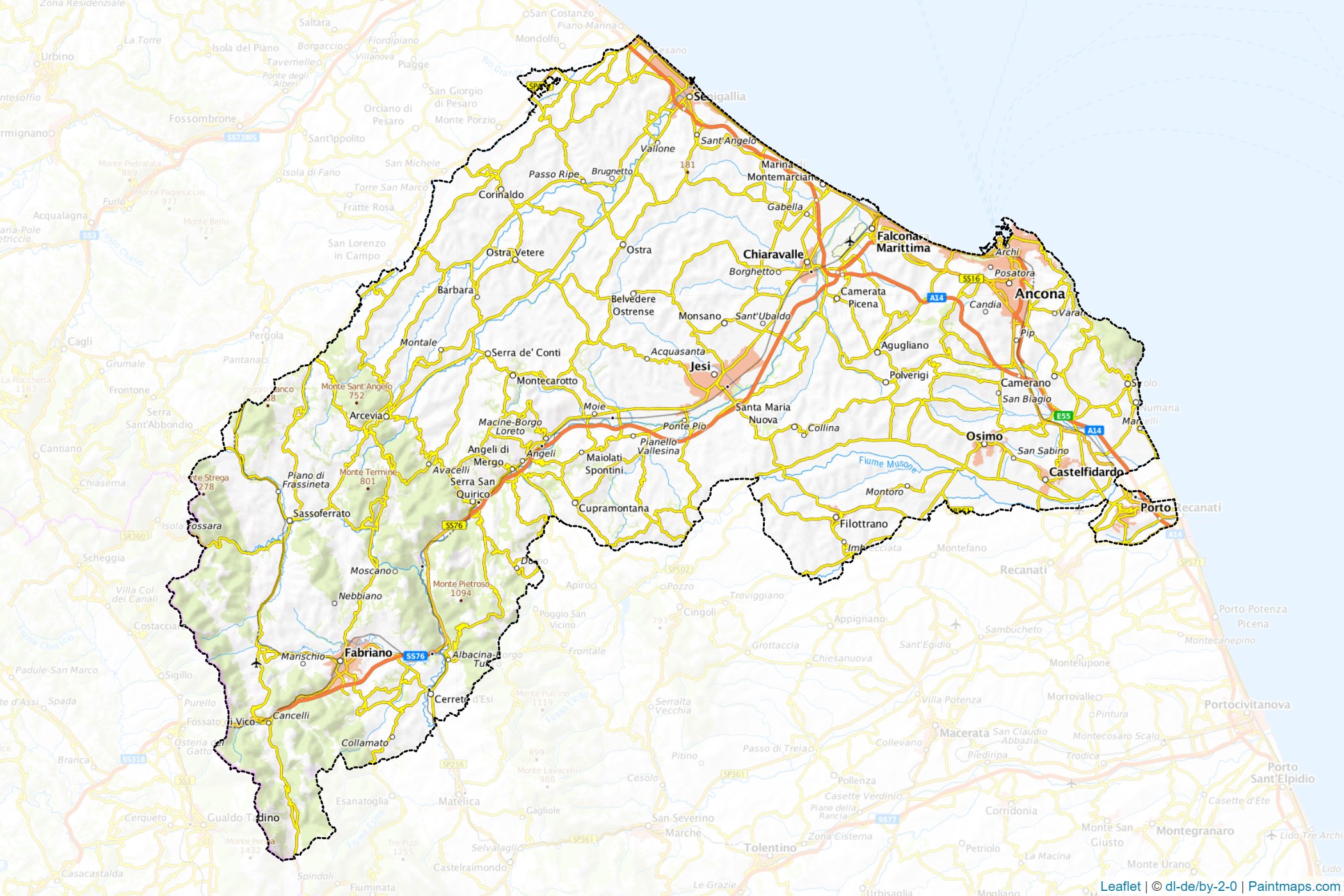 Muestras de recorte de mapas Ancona (Marche)-1