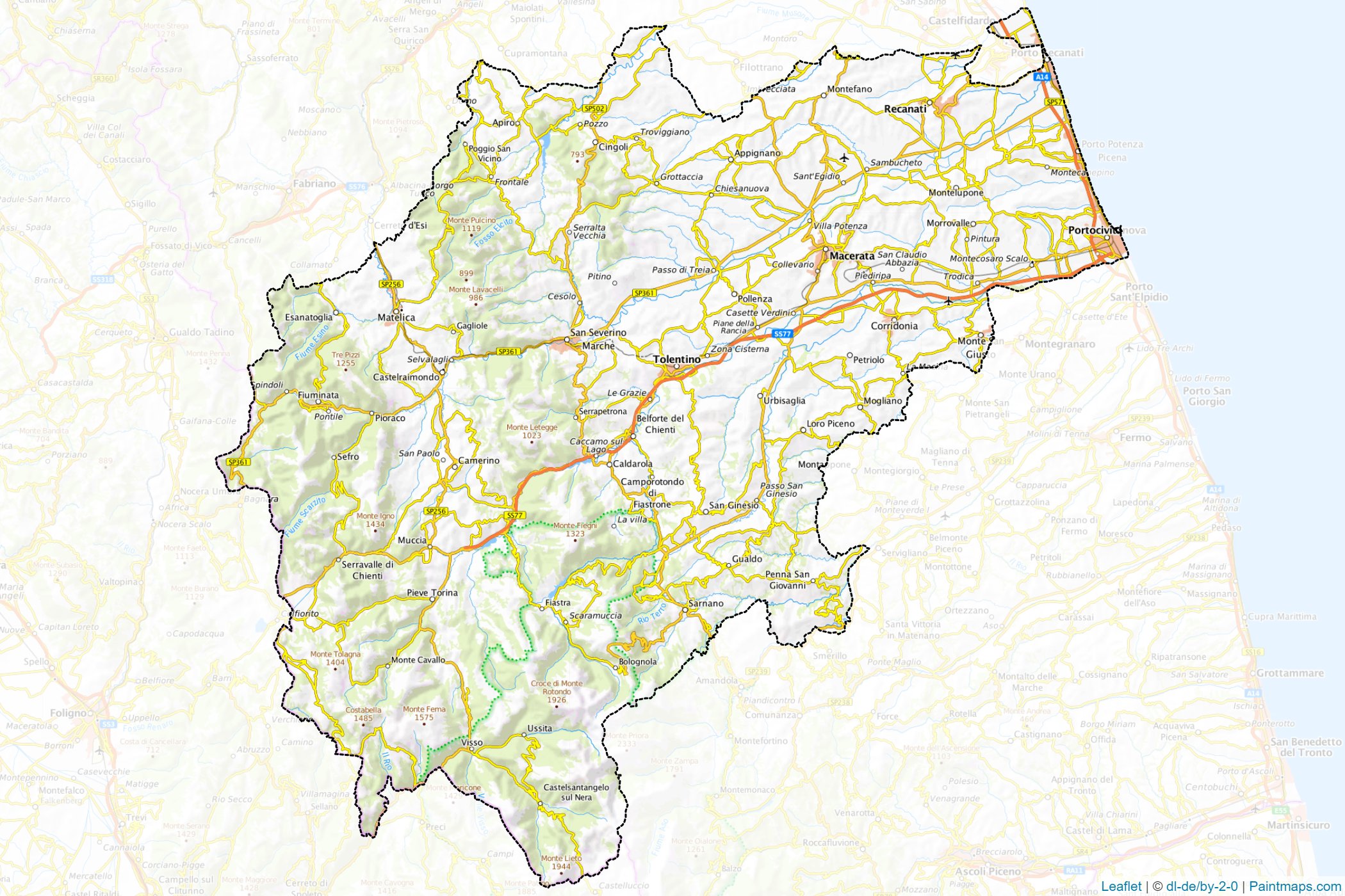 Muestras de recorte de mapas Macerata (Marche)-1