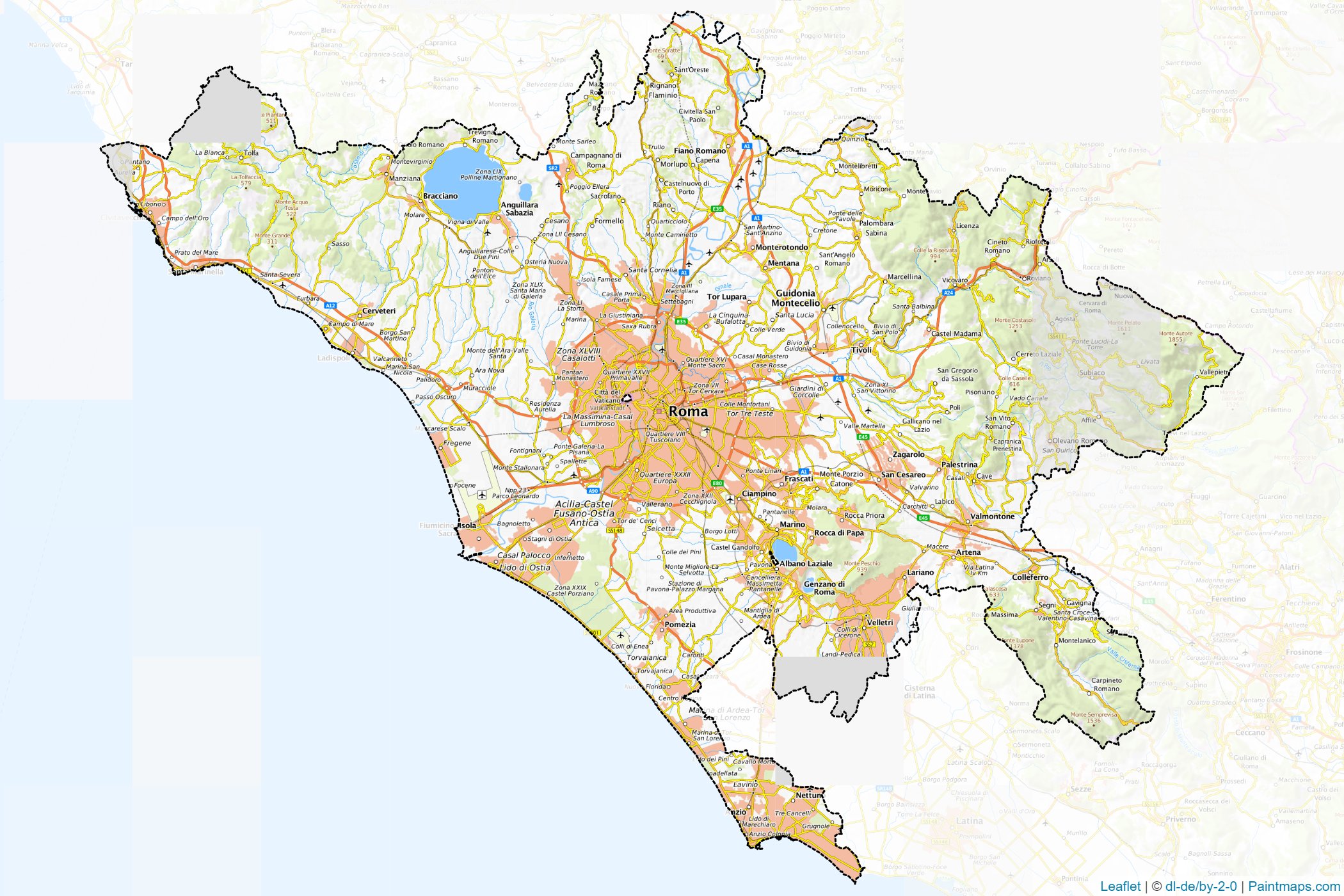 Roma (Lazio) Haritası Örnekleri-1