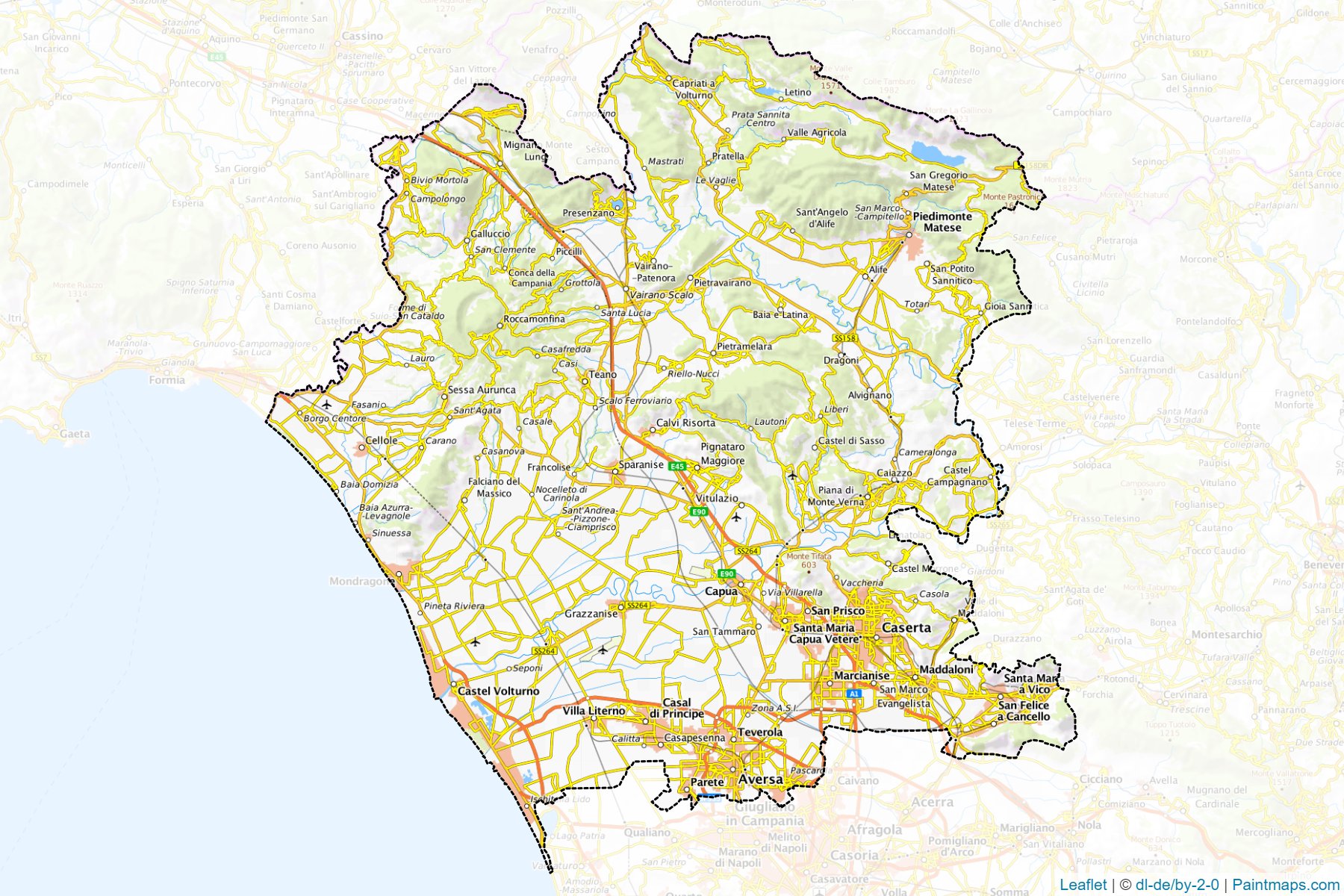 Muestras de recorte de mapas Caserta (Campania)-1