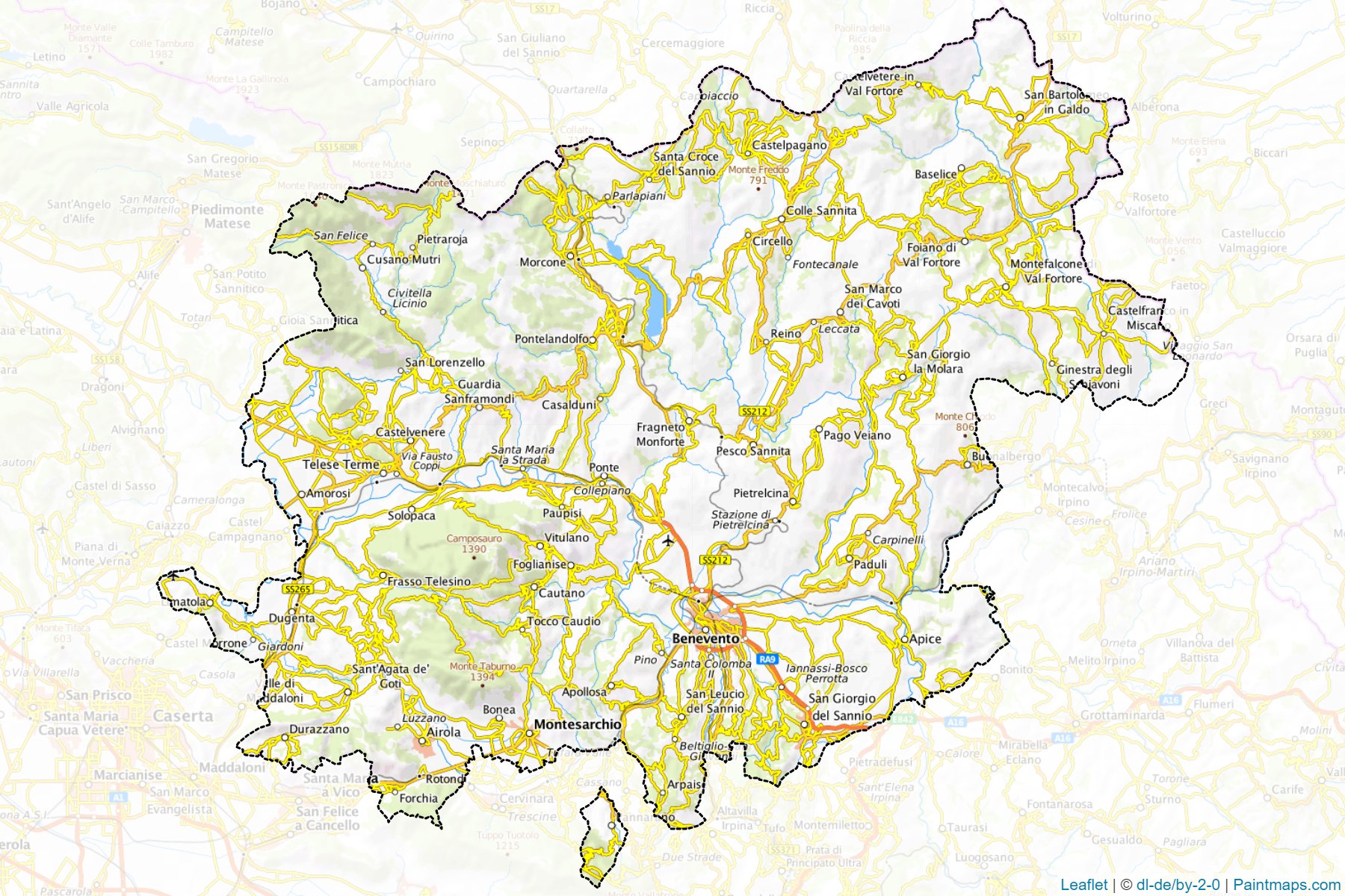 Benevento (Campania) Map Cropping Samples-1