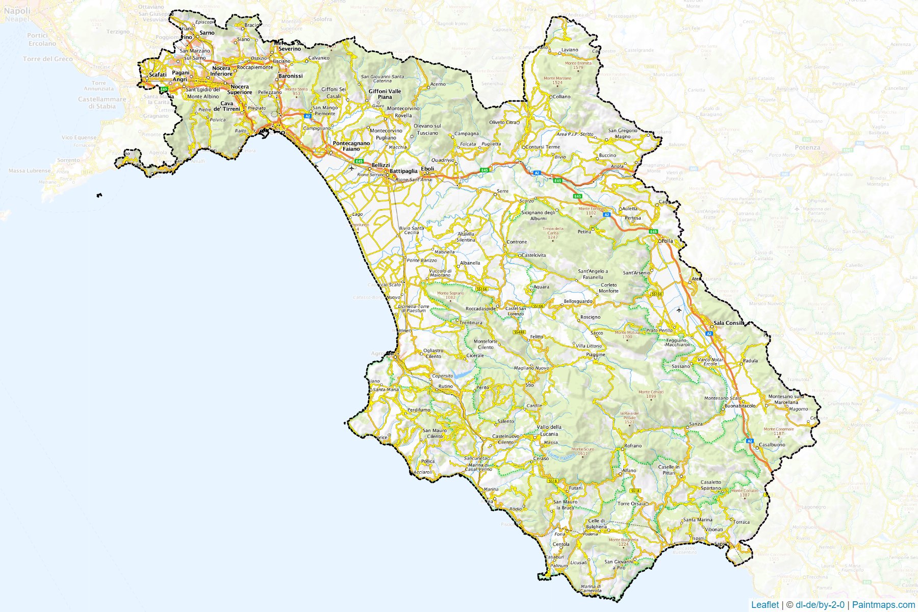 Muestras de recorte de mapas Salerno (Campania)-1