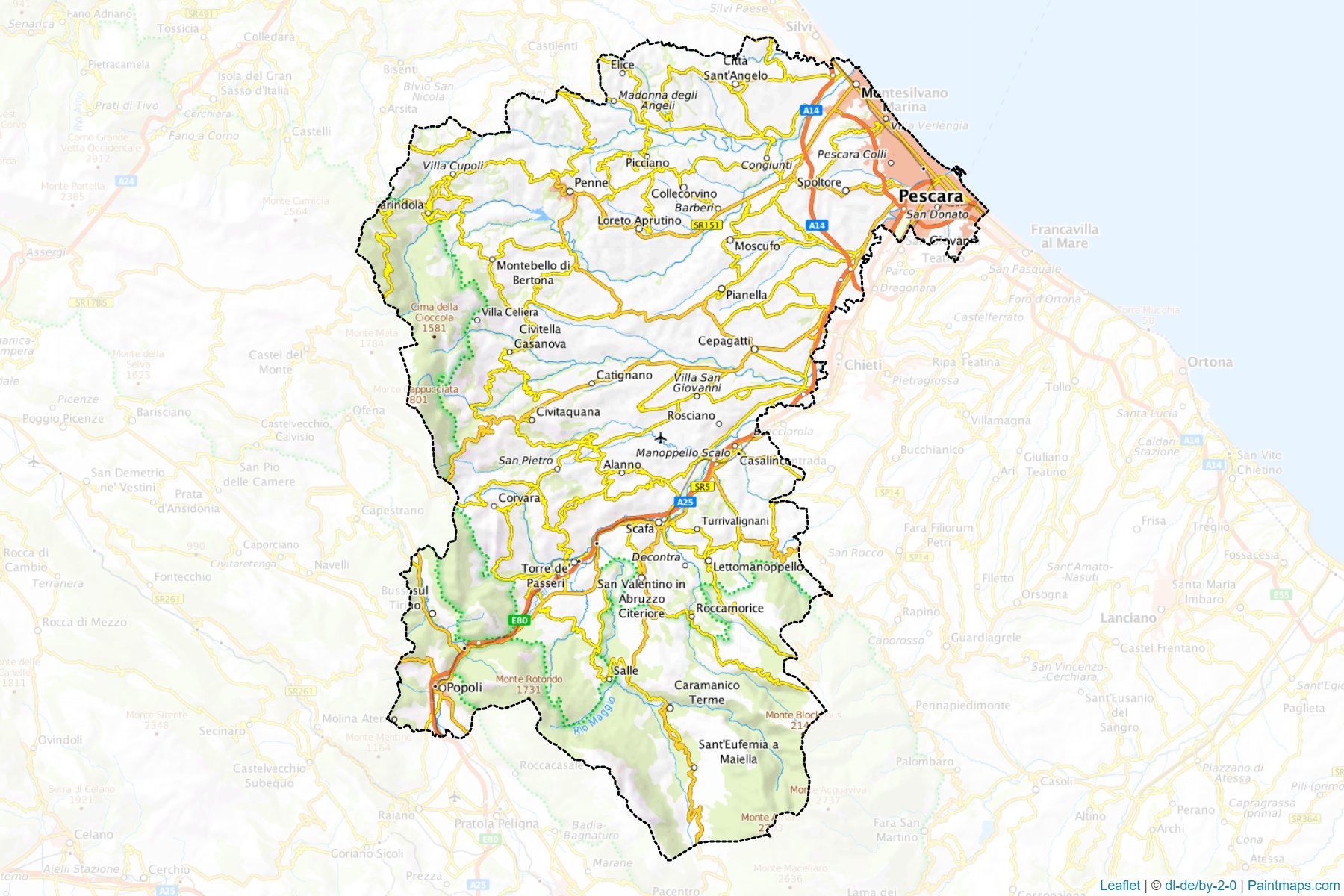 Muestras de recorte de mapas Pescara (Abruzzo)-1