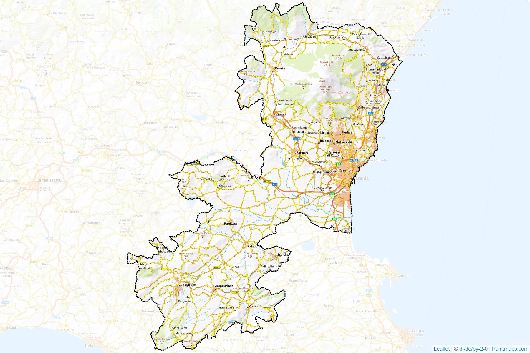 Muestras de recorte de mapas Catania (Sicily)-1