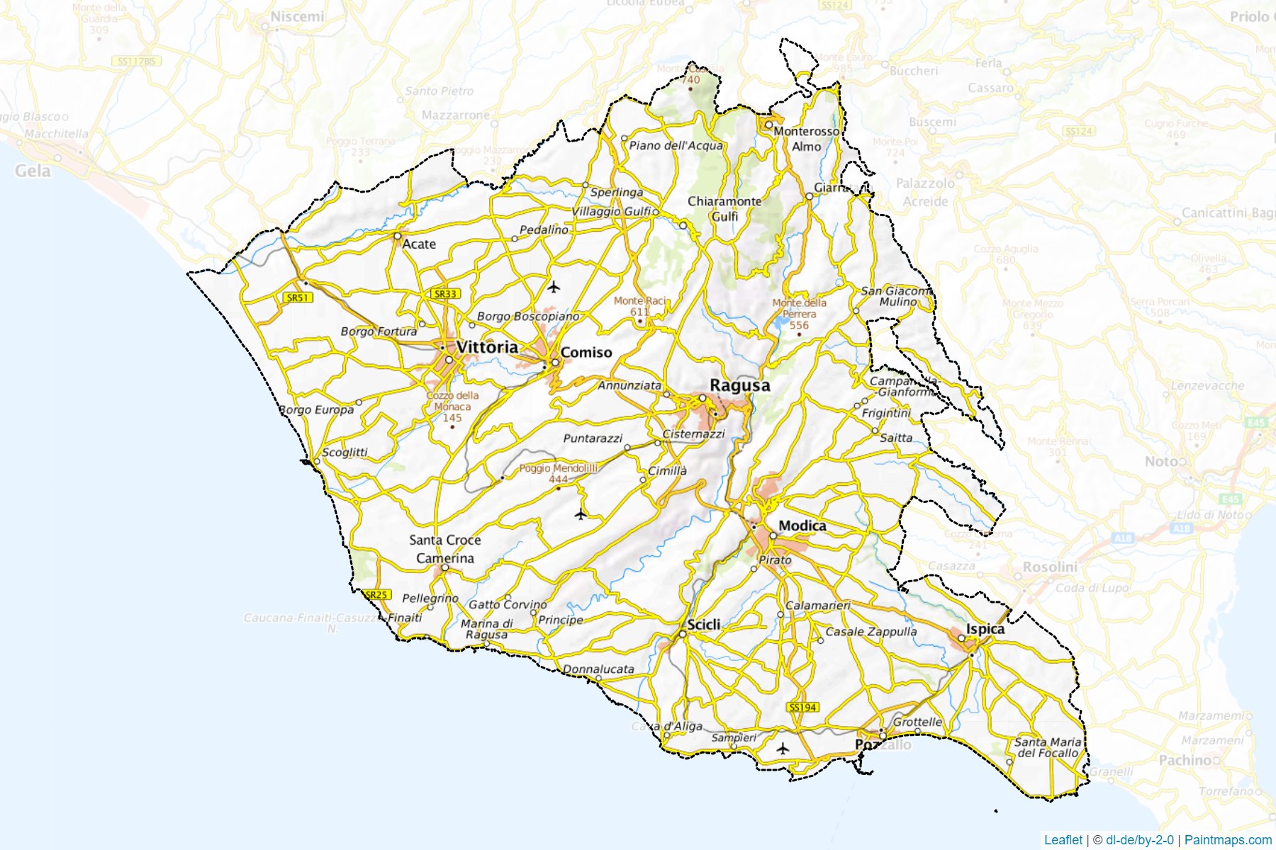 Ragusa (Sicily) Map Cropping Samples-1