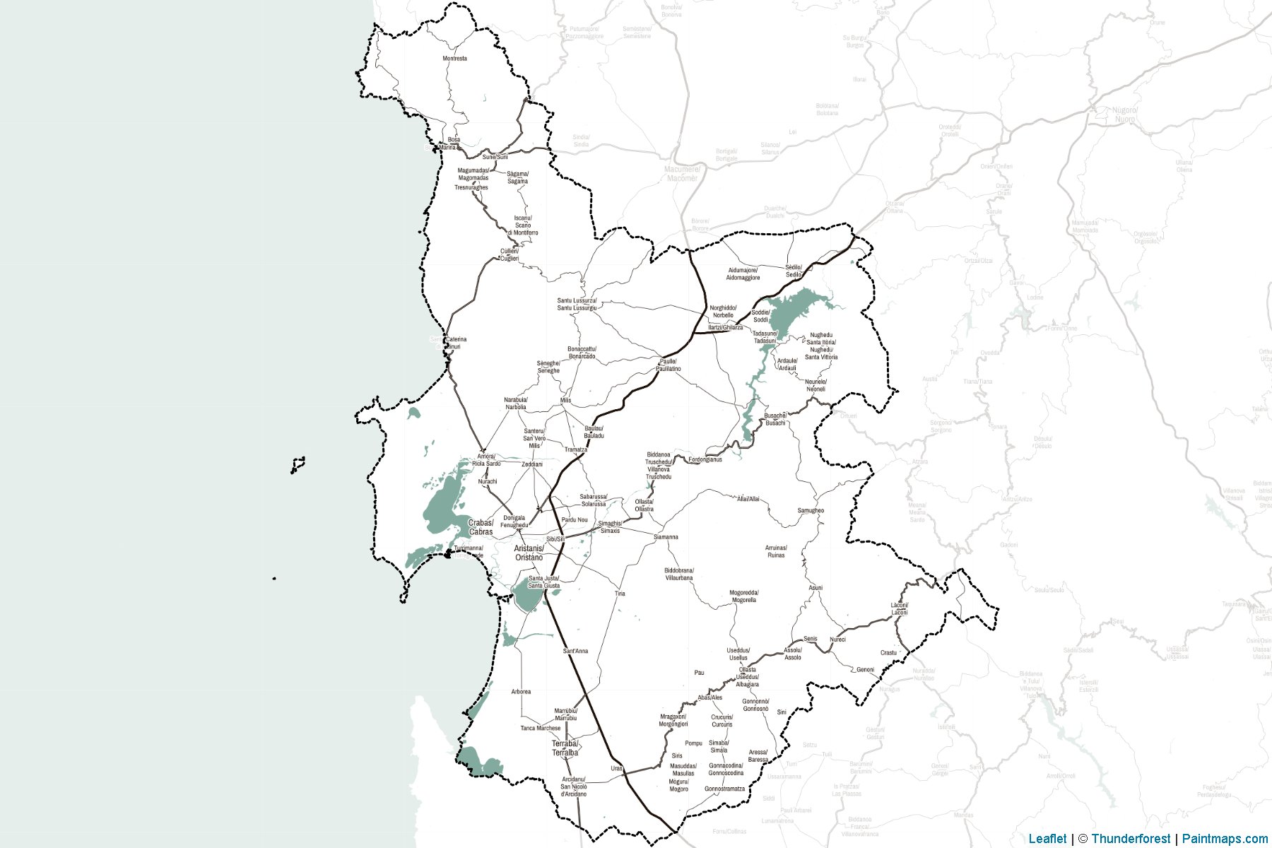 Muestras de recorte de mapas Oristano (Sardinia)-2