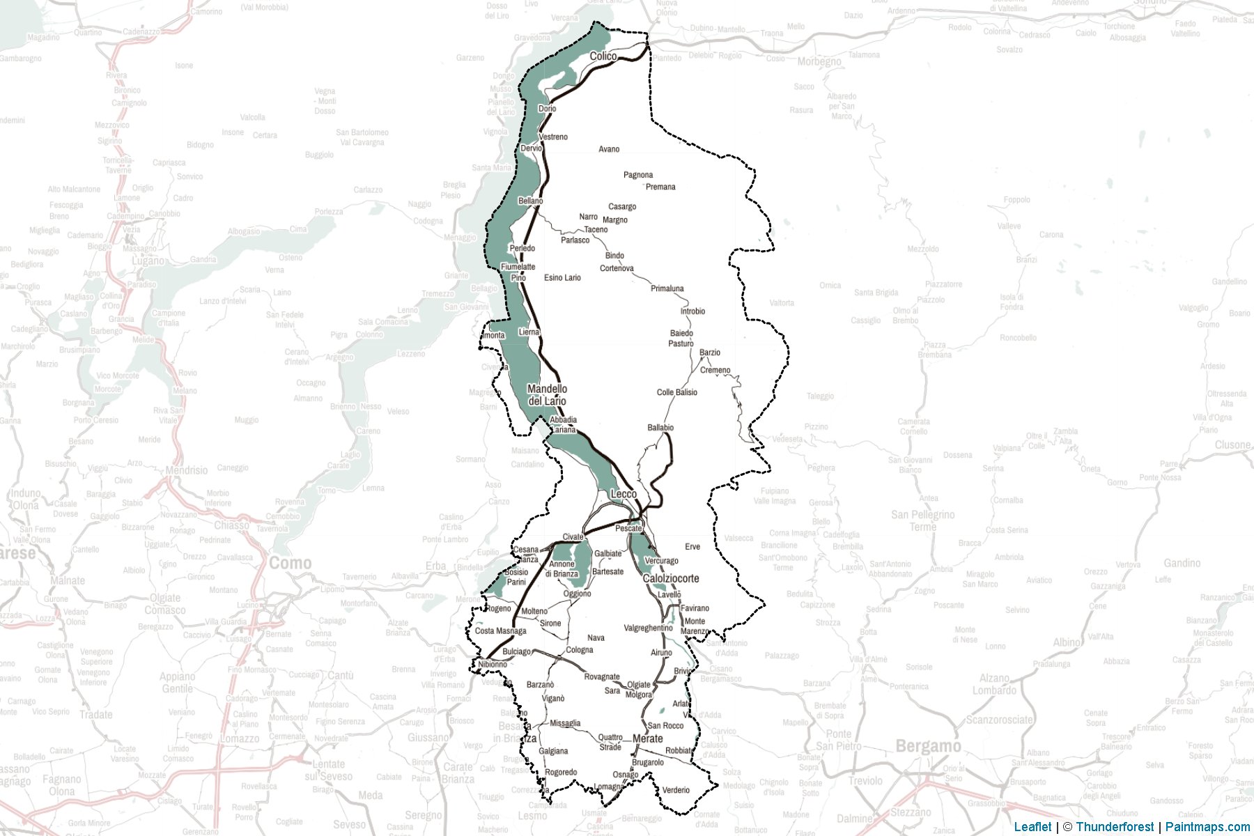 Muestras de recorte de mapas Lecco (Lombardy)-2