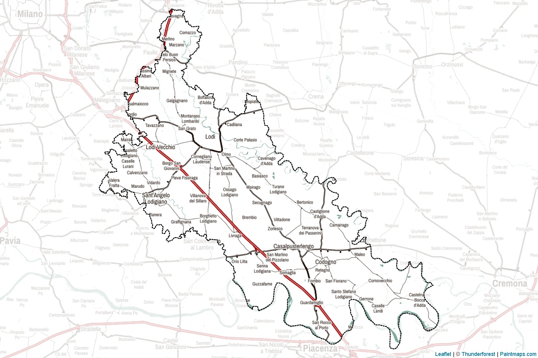 Lodi ili (Lombardiya) Haritası Örnekleri-2