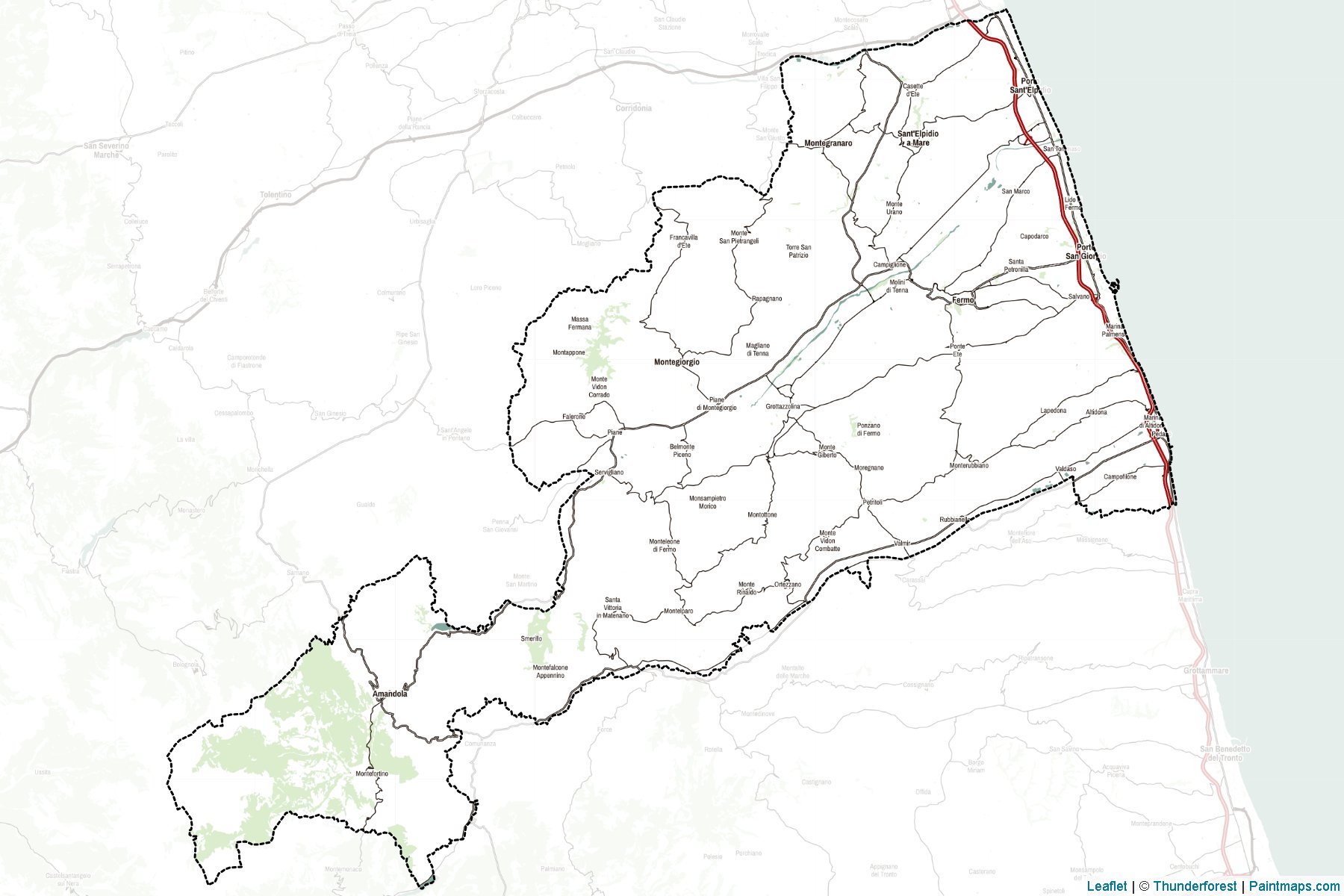 Muestras de recorte de mapas Fermo (Marche)-2