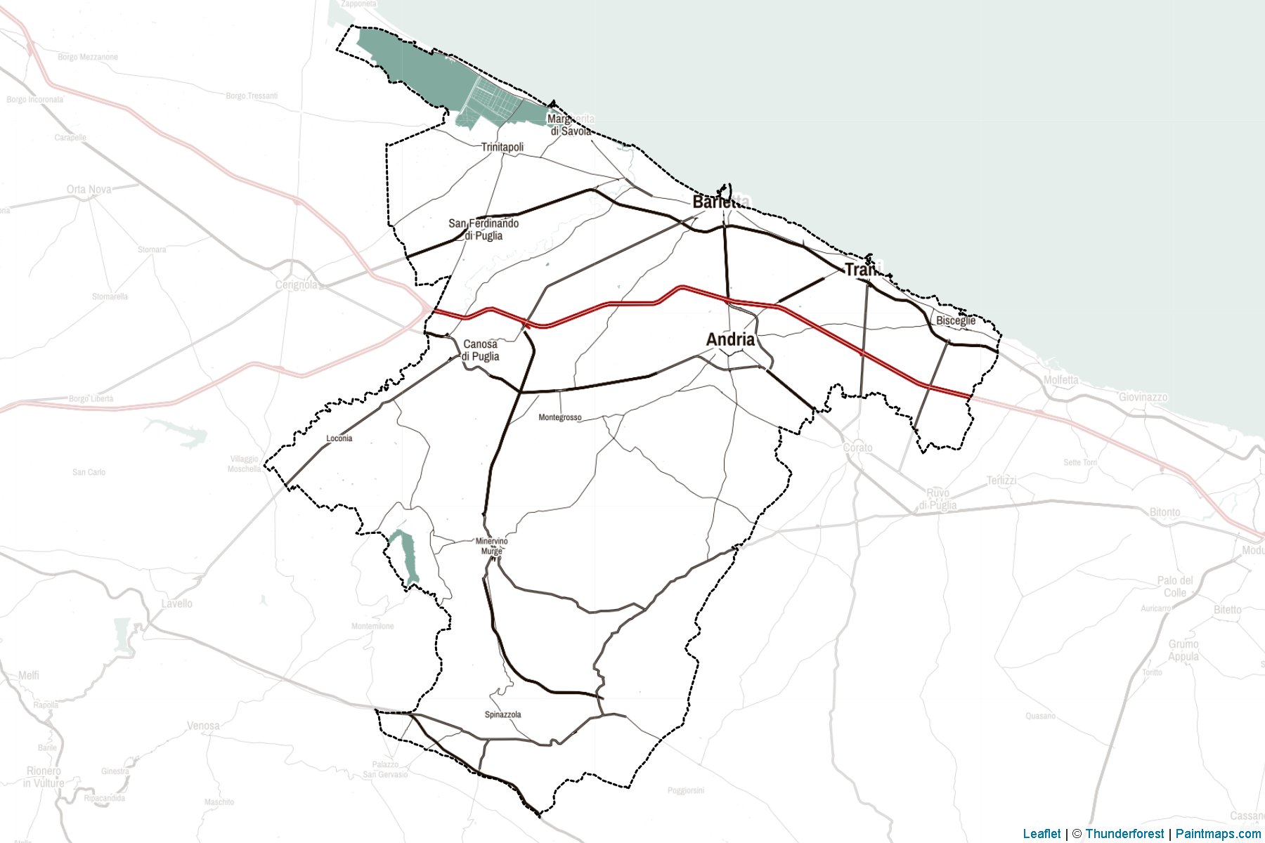 Muestras de recorte de mapas Barletta-Andria-Trani (Apulia)-2