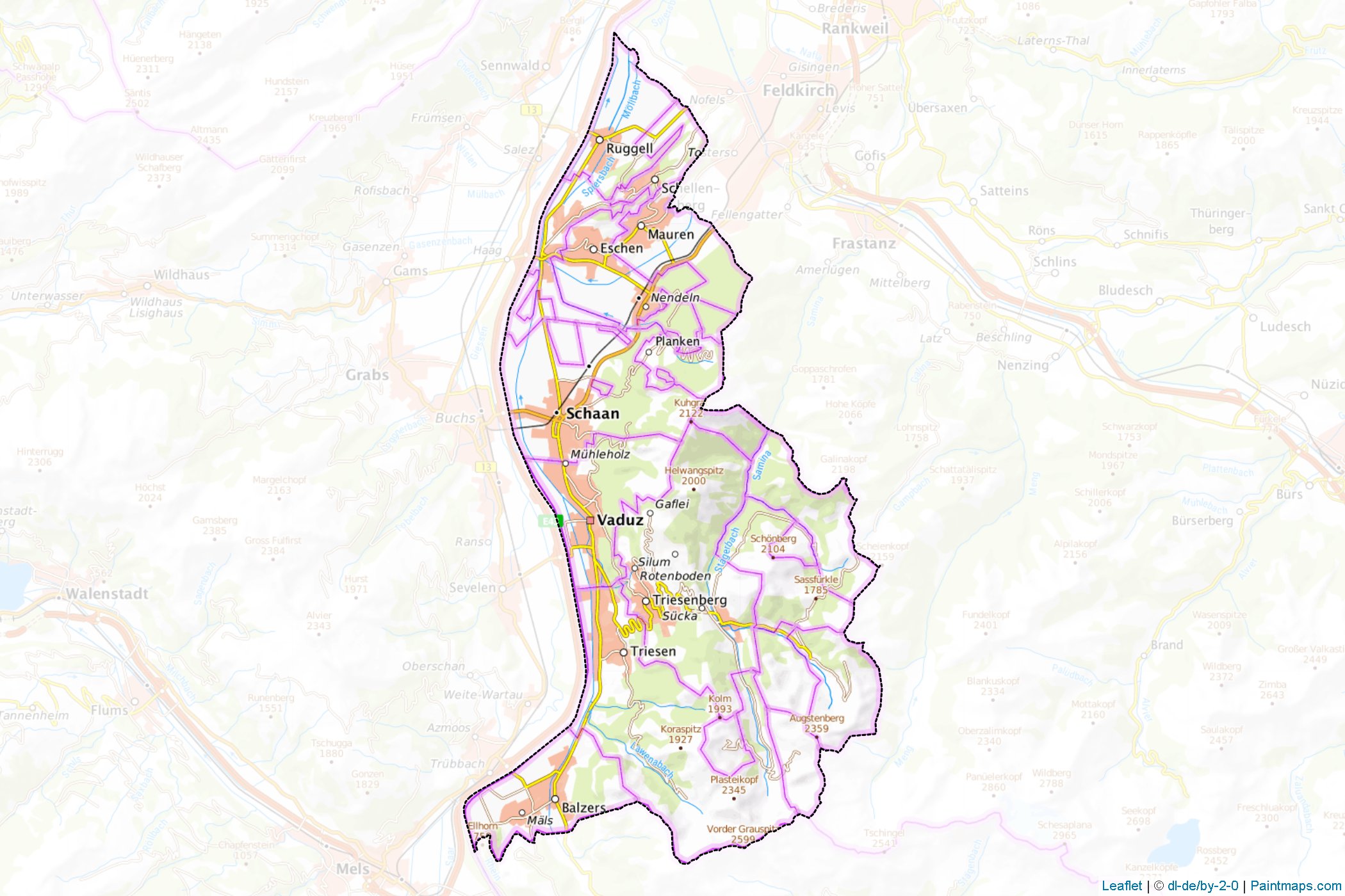 Liechtenstein (Liechtenstein) Map Cropping Samples-1