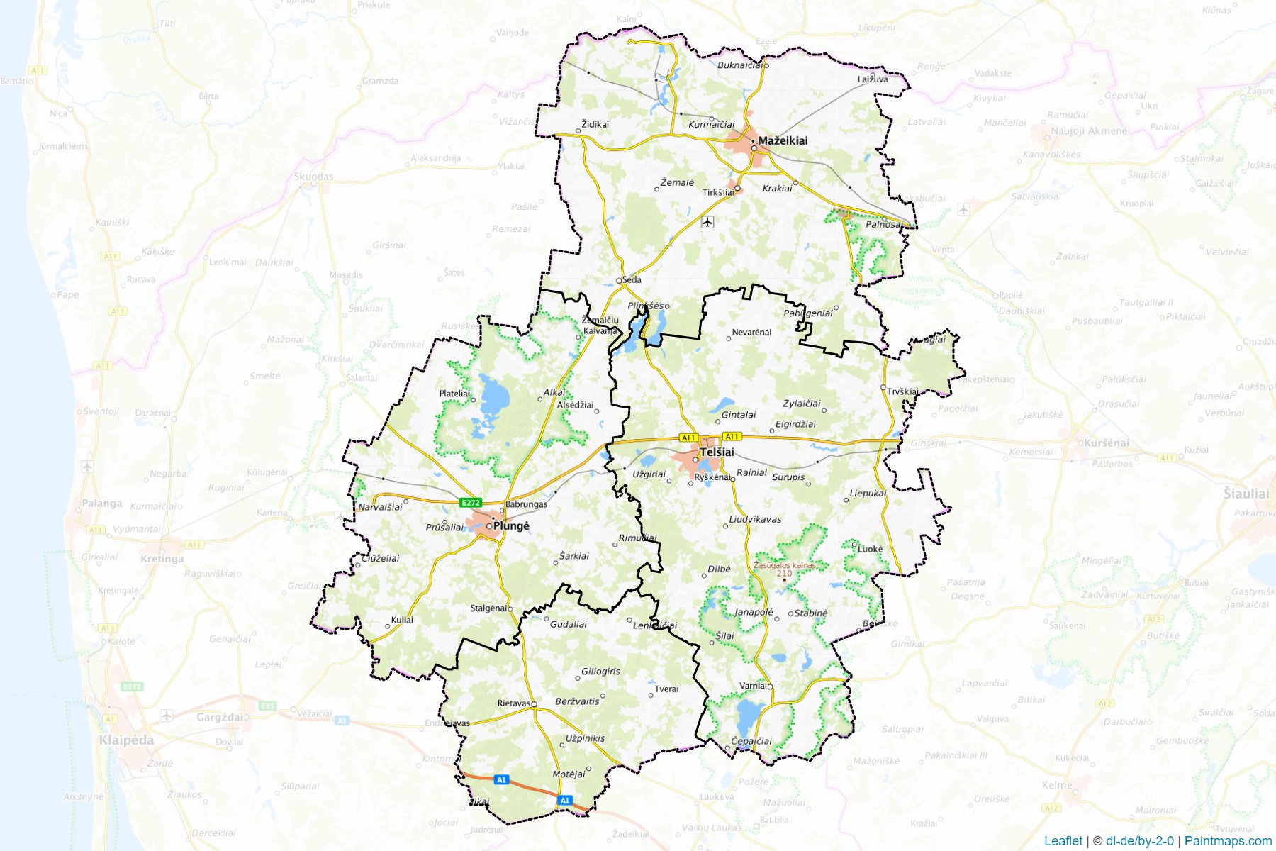 Telšiai County (Lithuania) Map Cropping Samples-1