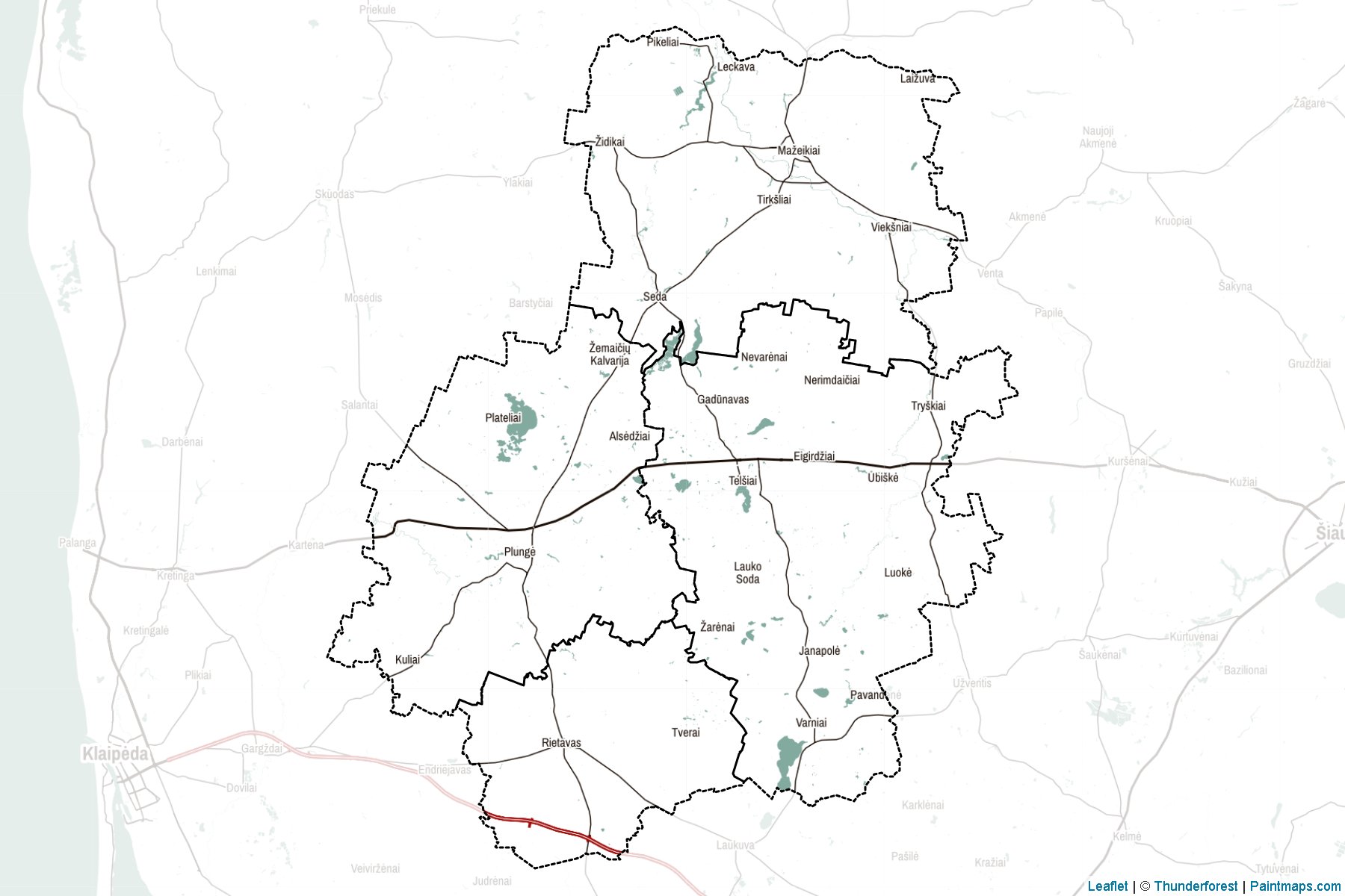 Telšiai County (Lithuania) Map Cropping Samples-2