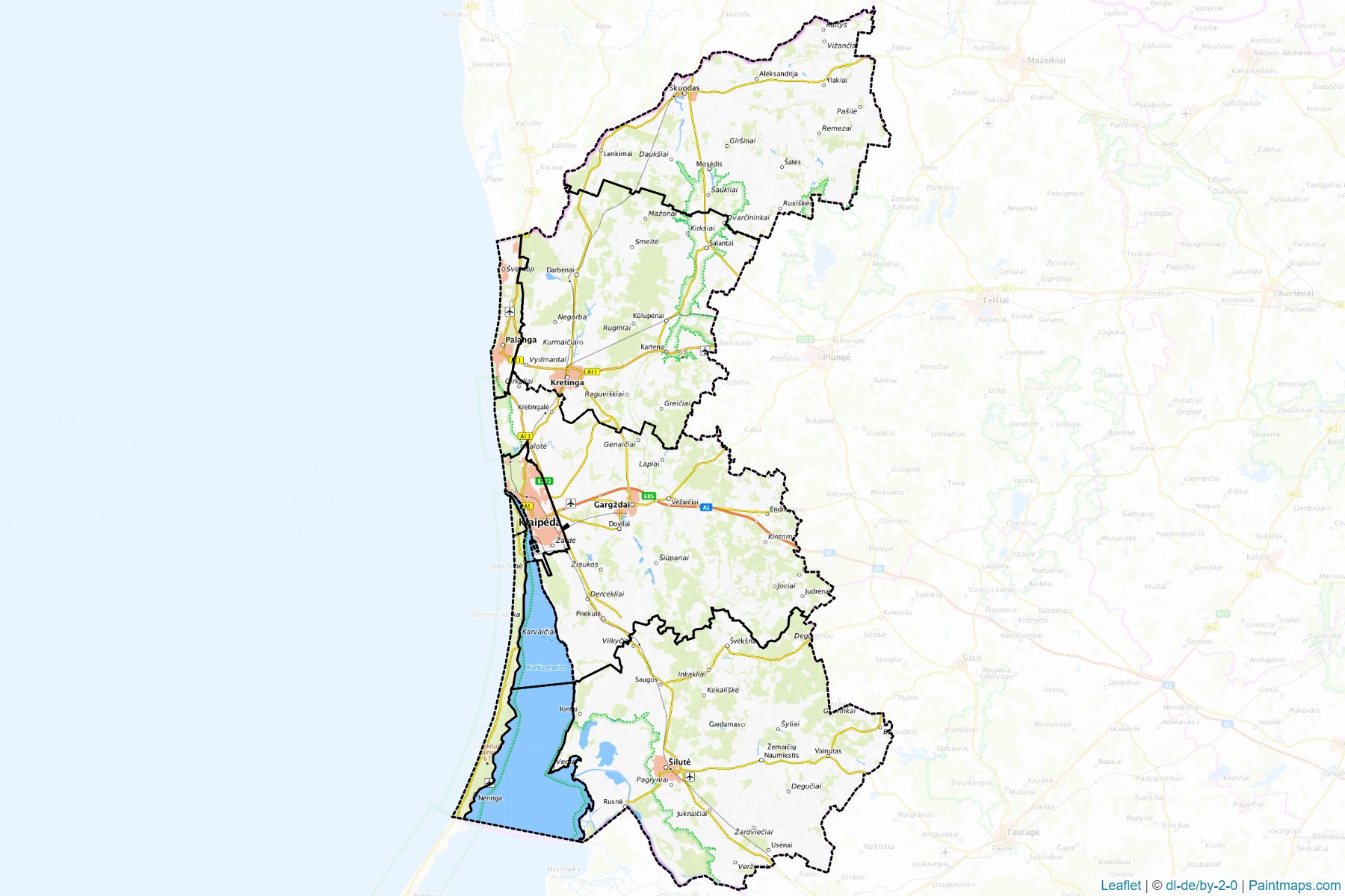 Muestras de recorte de mapas Klaipeda (Lituania)-1