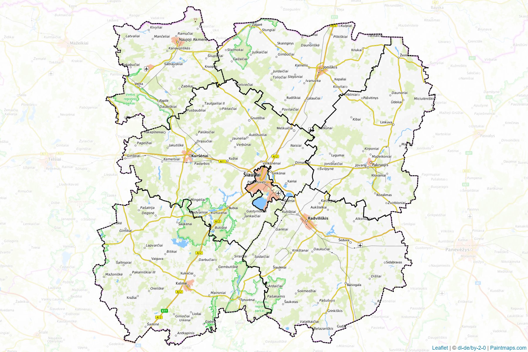 Šiauliai County (Lithuania) Map Cropping Samples-1