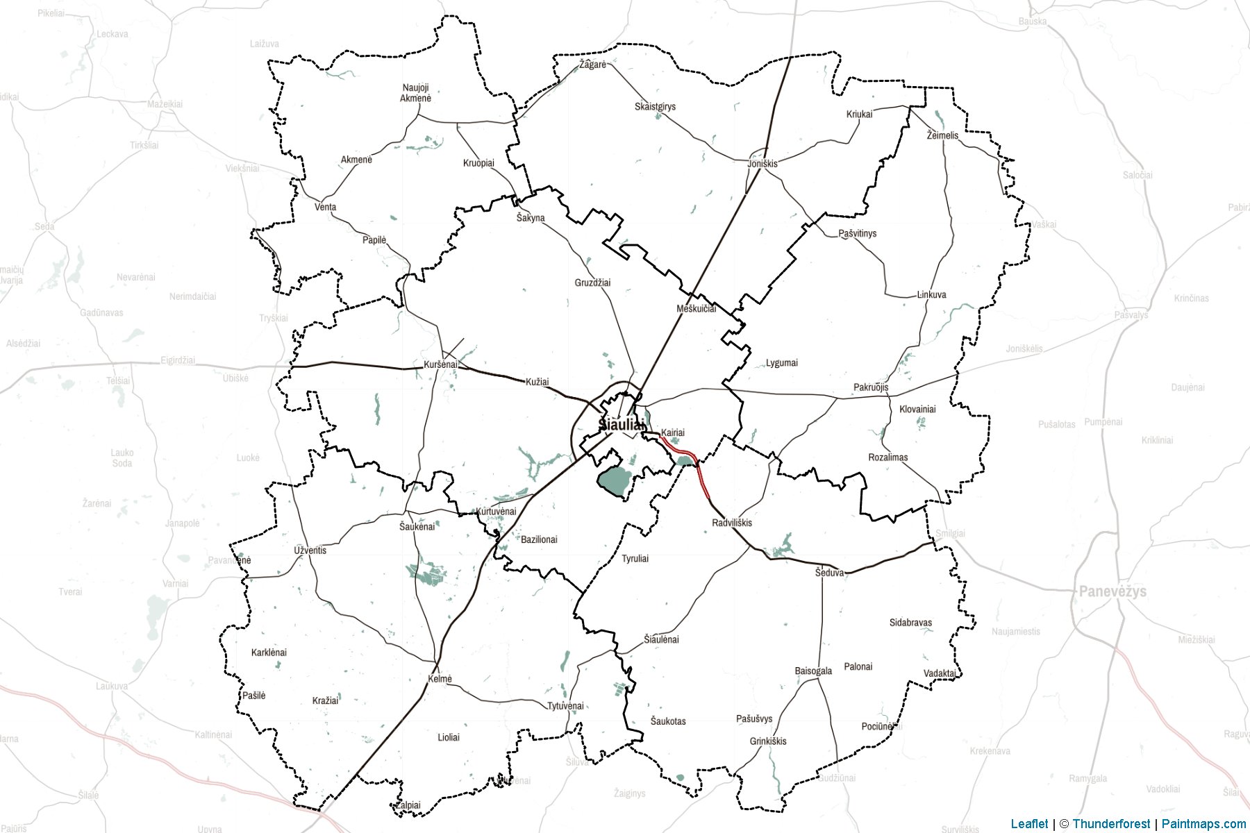 Šiauliai County (Lithuania) Map Cropping Samples-2