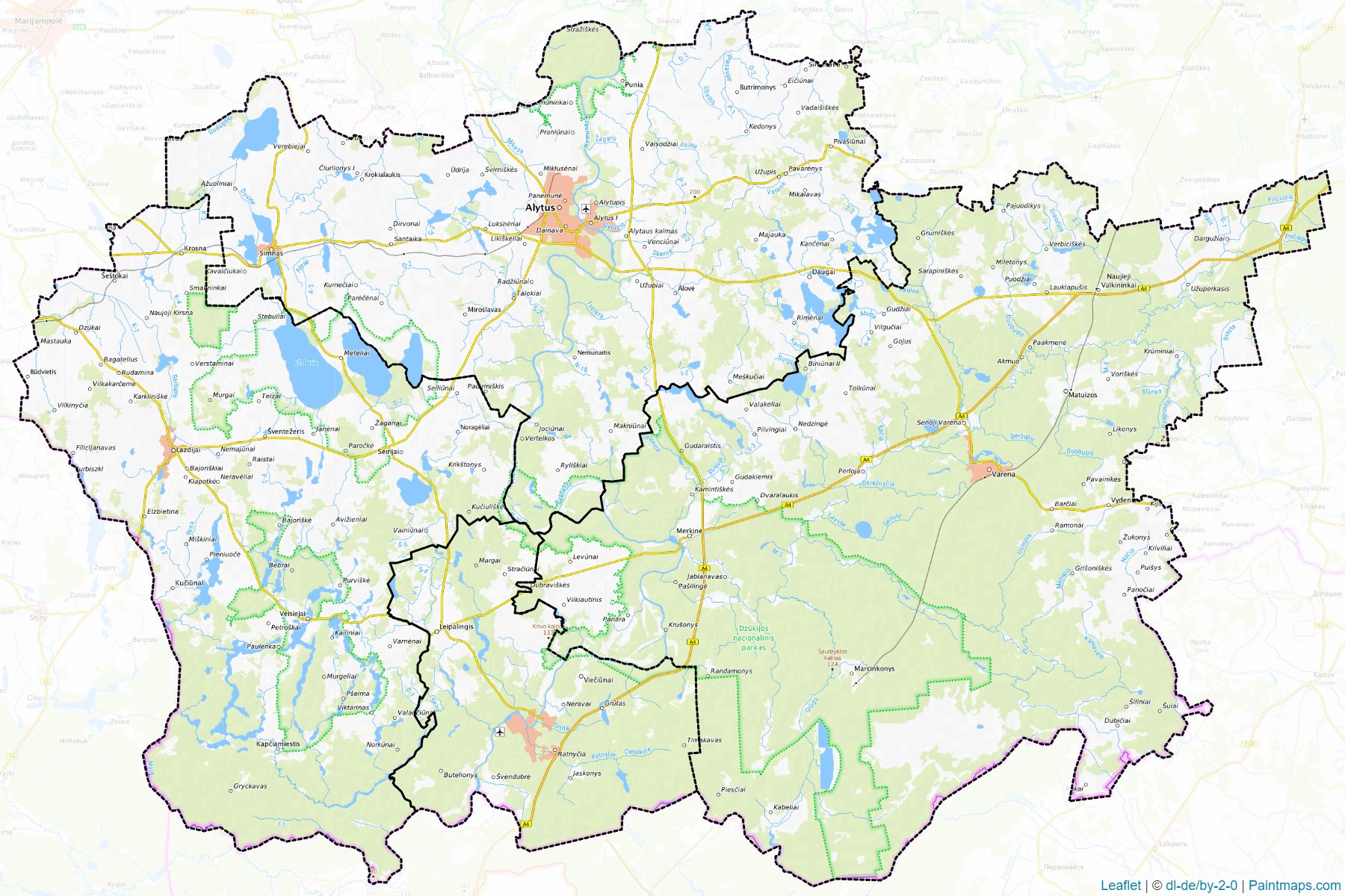 Muestras de recorte de mapas Alytus (Lituania)-1