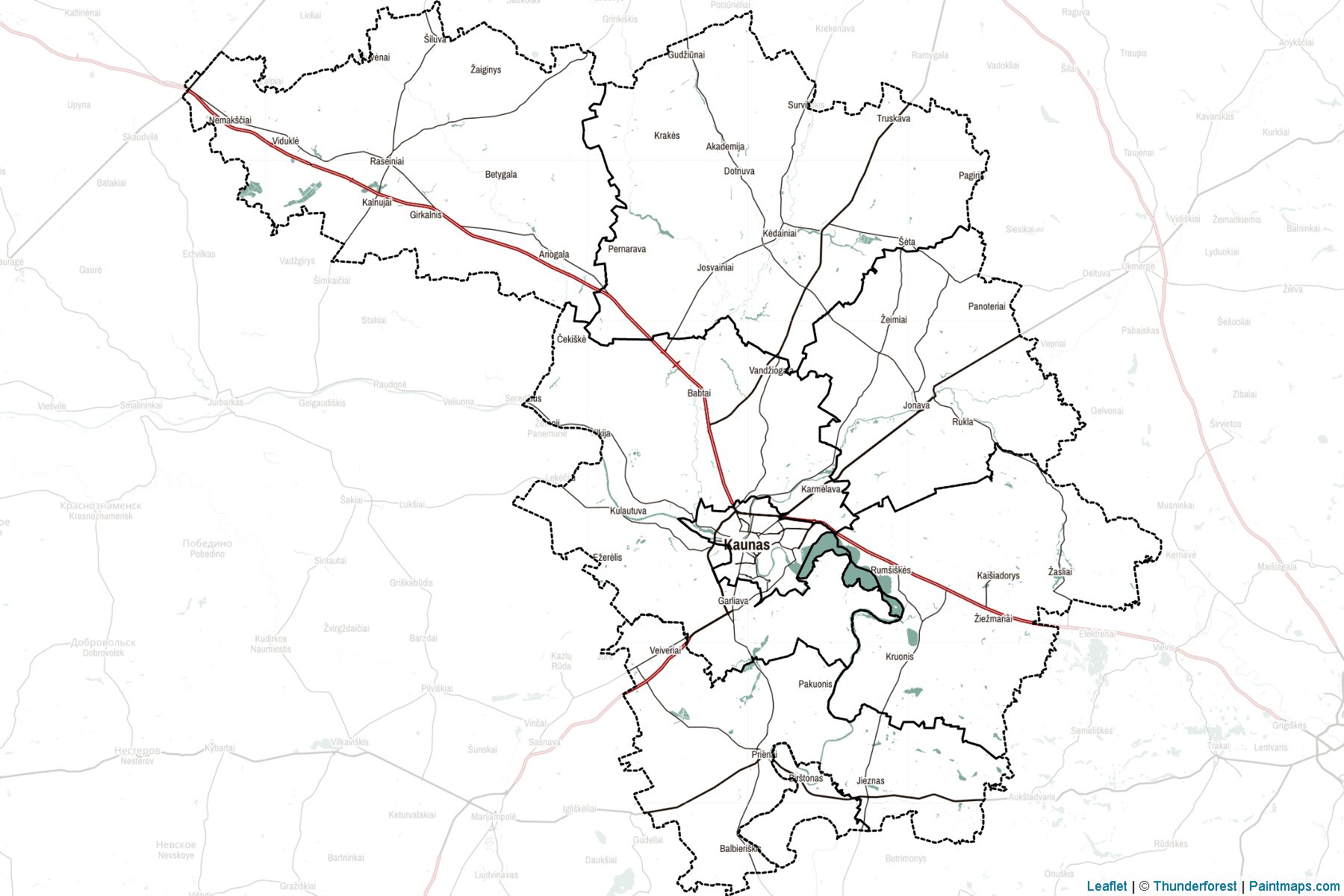 Kaunas (Lithuania) Map Cropping Samples-2