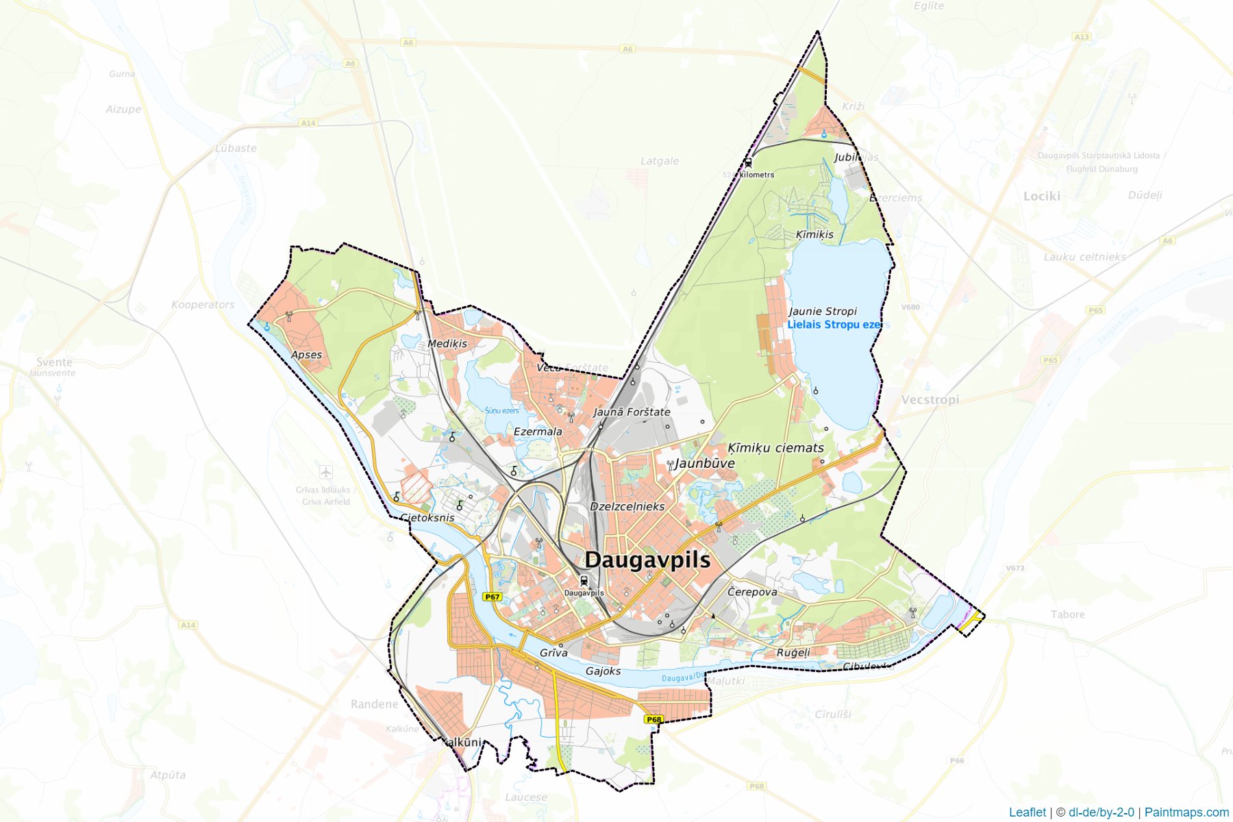 Muestras de recorte de mapas Daugavpils (Letonia)-1