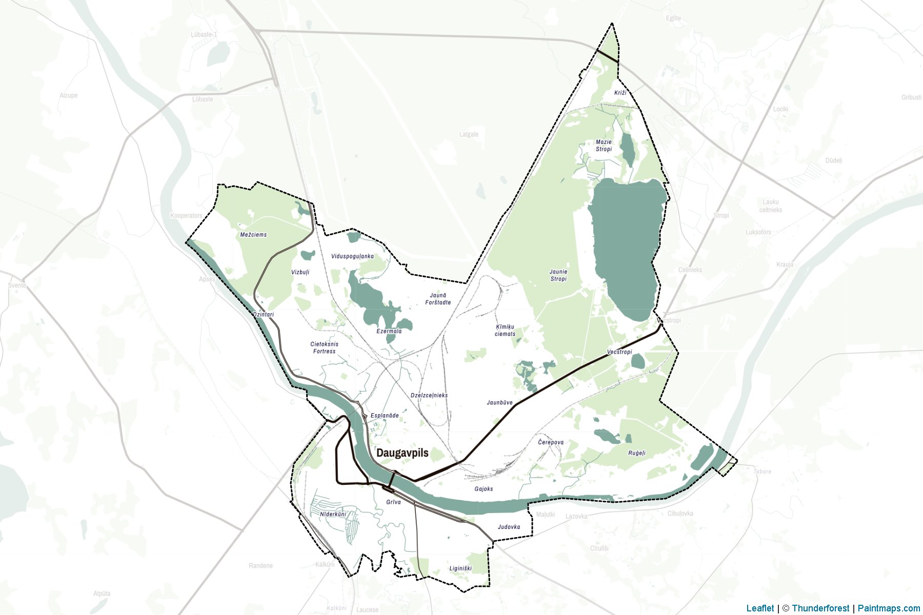 Muestras de recorte de mapas Daugavpils (Letonia)-2