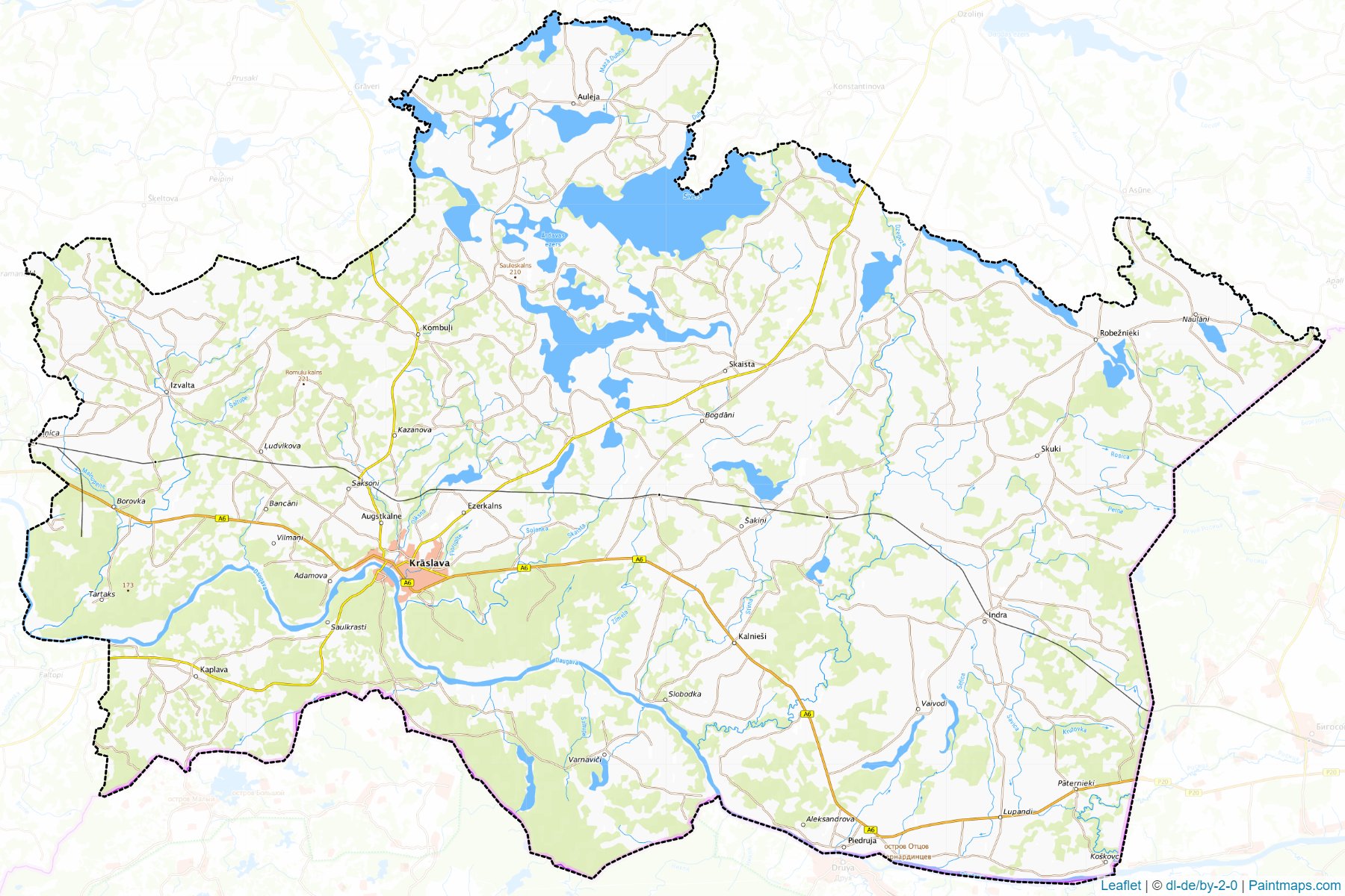 Muestras de recorte de mapas Kraslavas (Letonia)-1