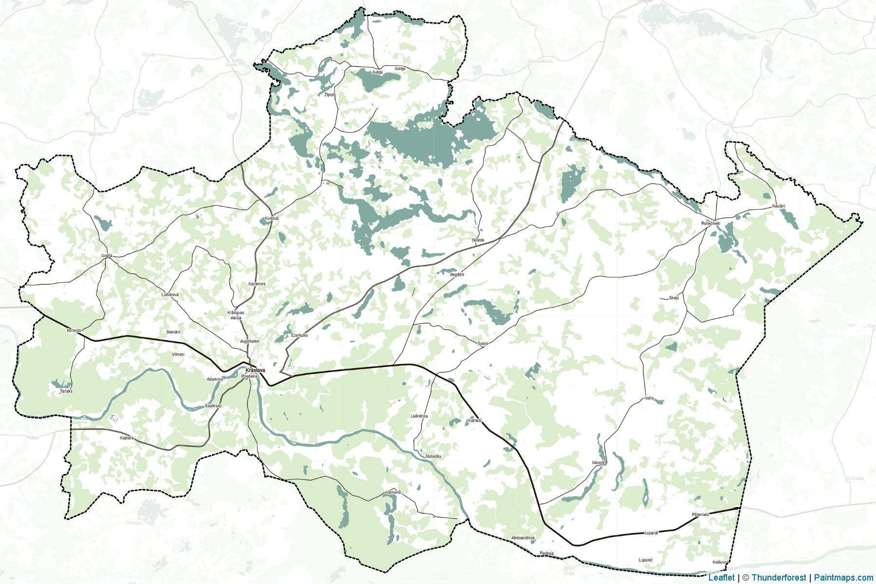 Muestras de recorte de mapas Kraslavas (Letonia)-2