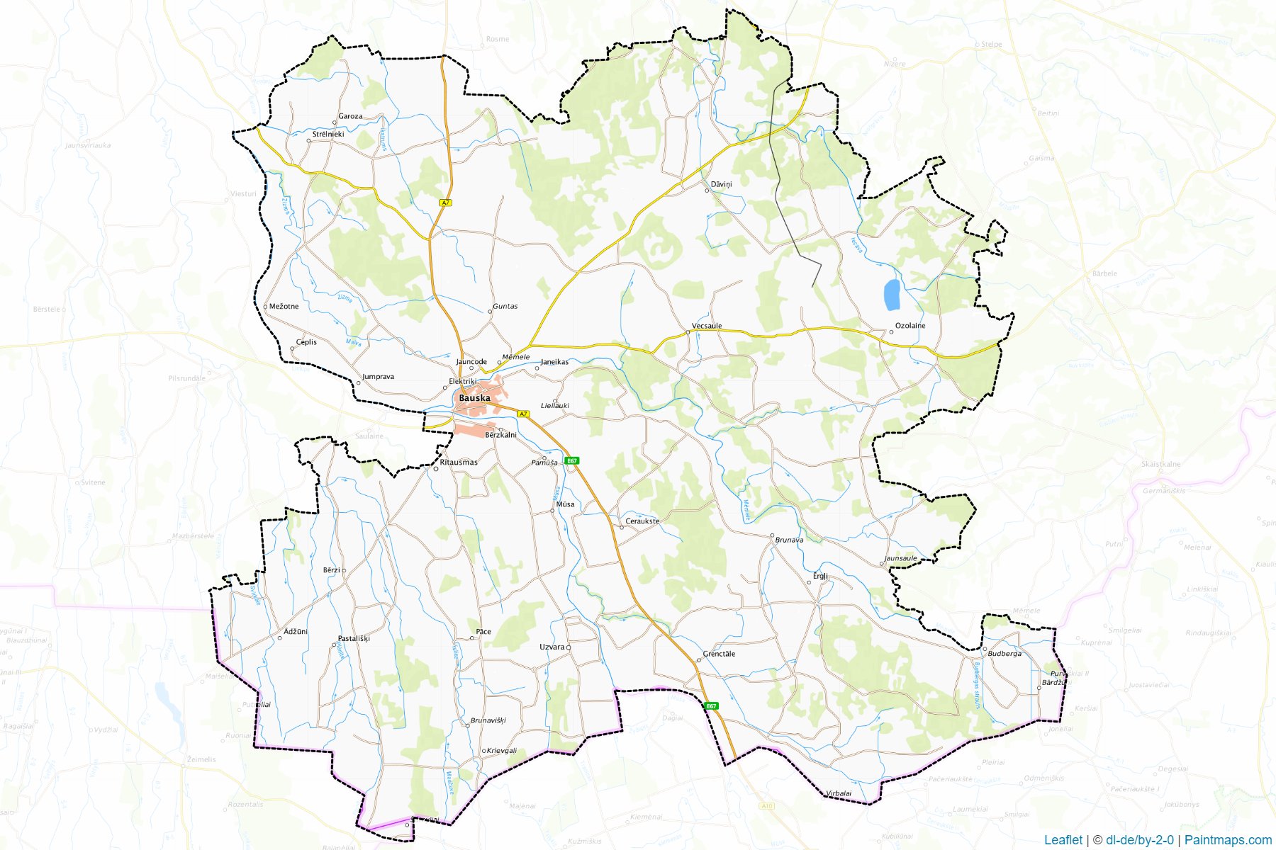 Muestras de recorte de mapas Bauskas (Letonia)-1