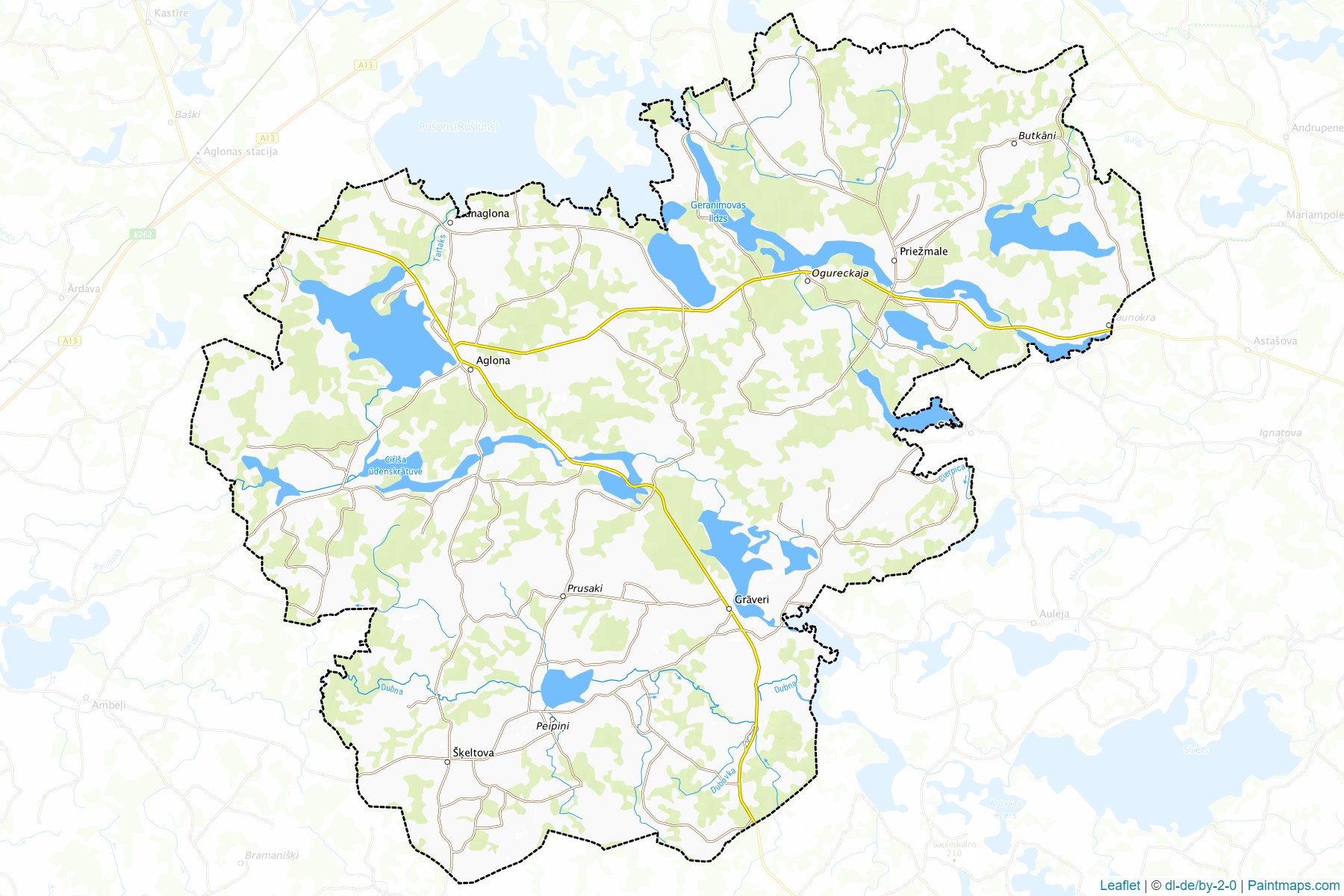 Muestras de recorte de mapas Aglonas (Letonia)-1