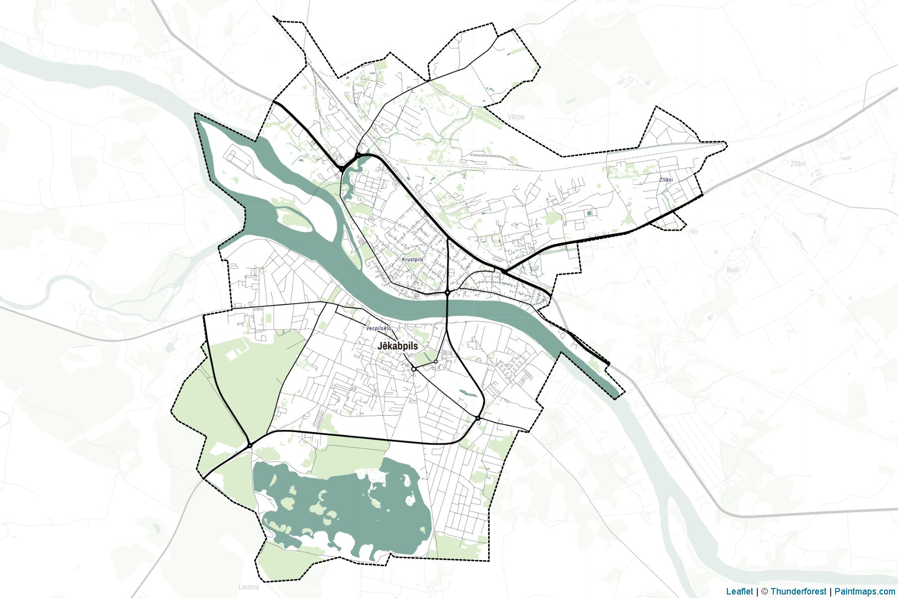 Muestras de recorte de mapas Jekabpils (Letonia)-2