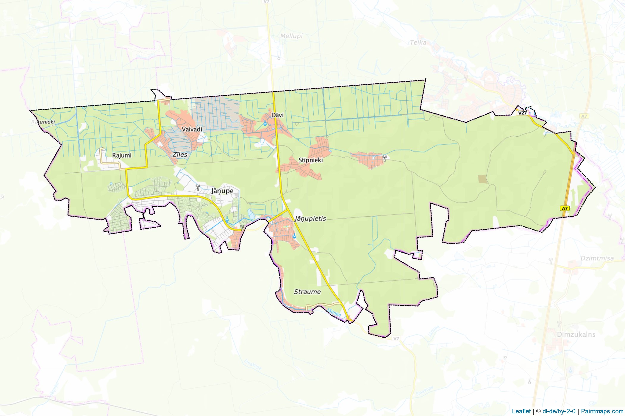 Muestras de recorte de mapas Olaines (Letonia)-1