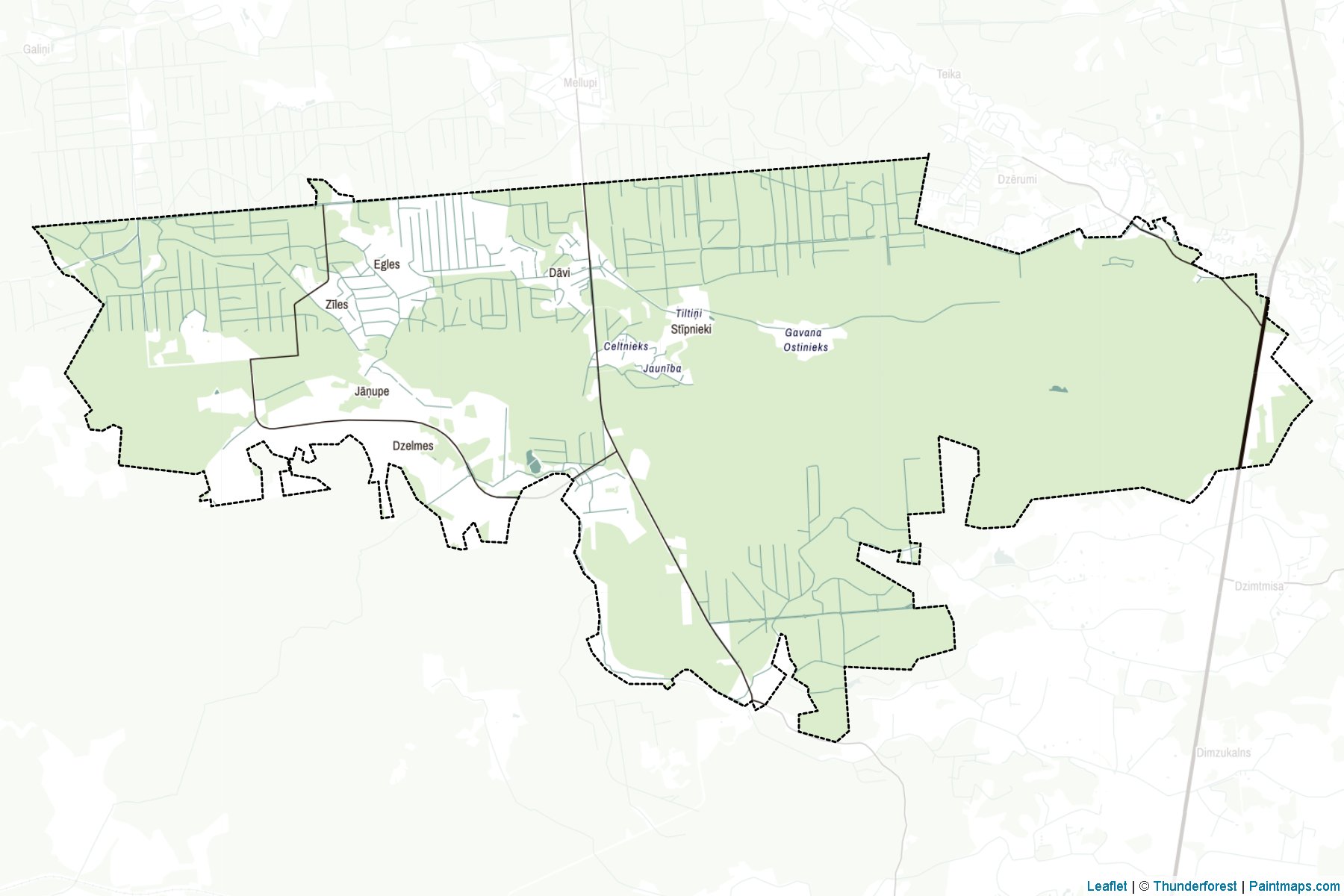 Muestras de recorte de mapas Olaines (Letonia)-2