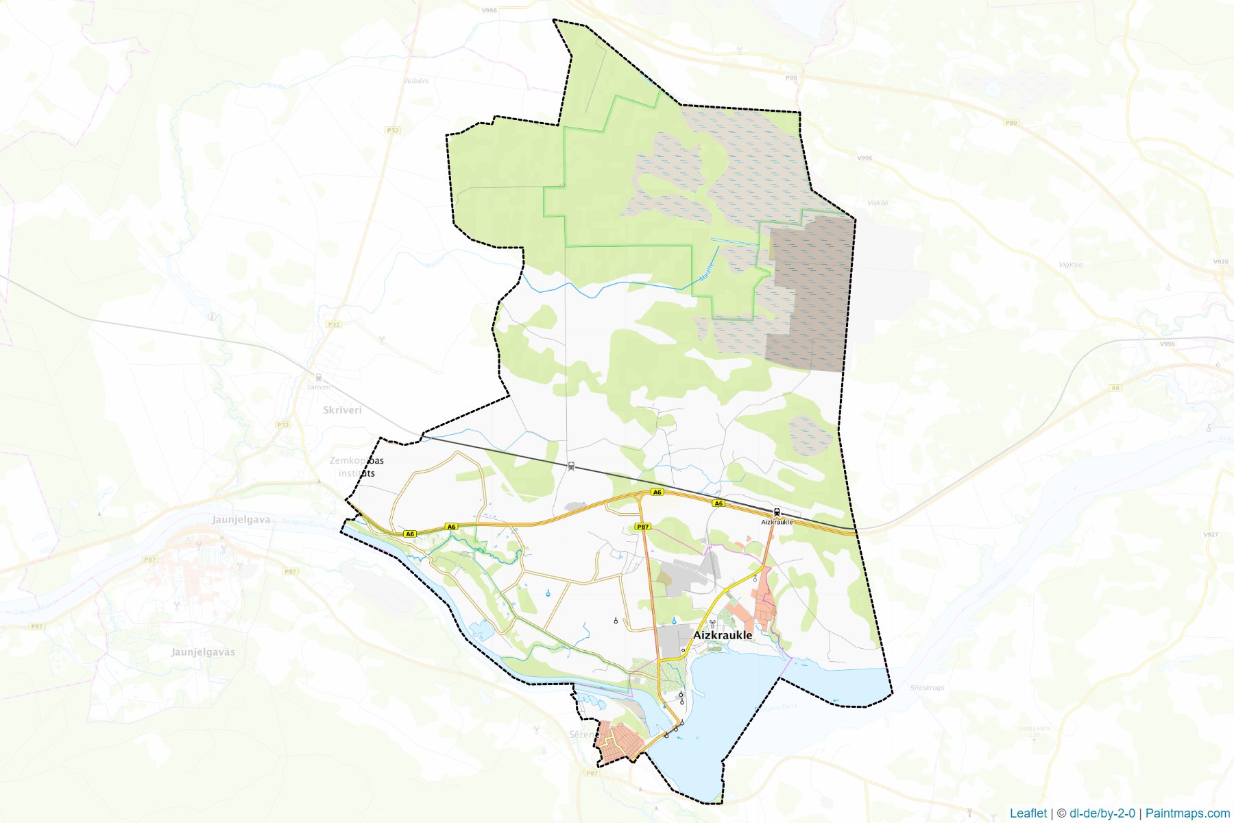 Muestras de recorte de mapas Aizkraukles (Letonia)-1